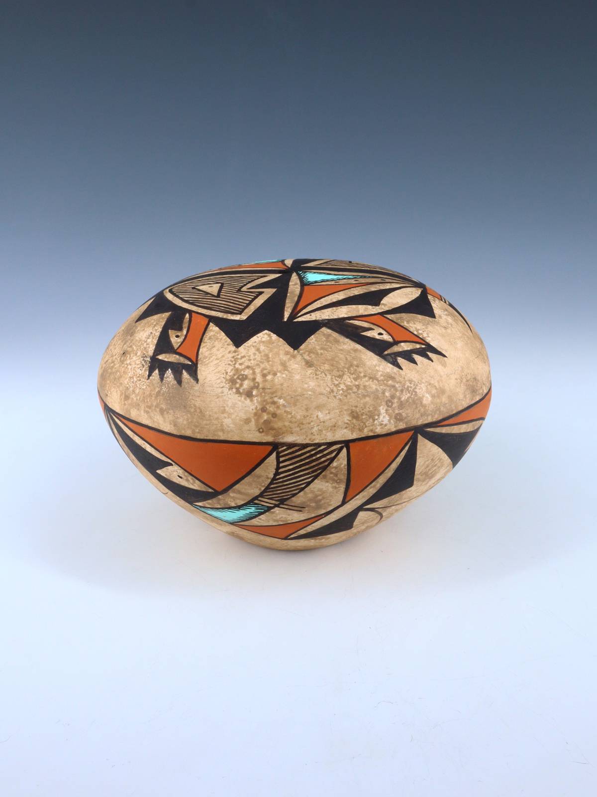 Pot de graines de tortue en poterie enroulée à la main de style Acoma