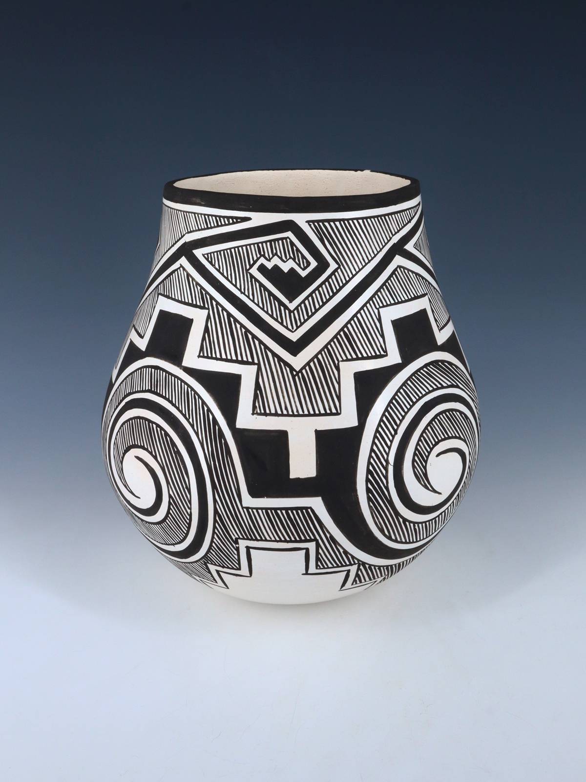 Olla de cerámica enrollada a mano de Laguna Pueblo