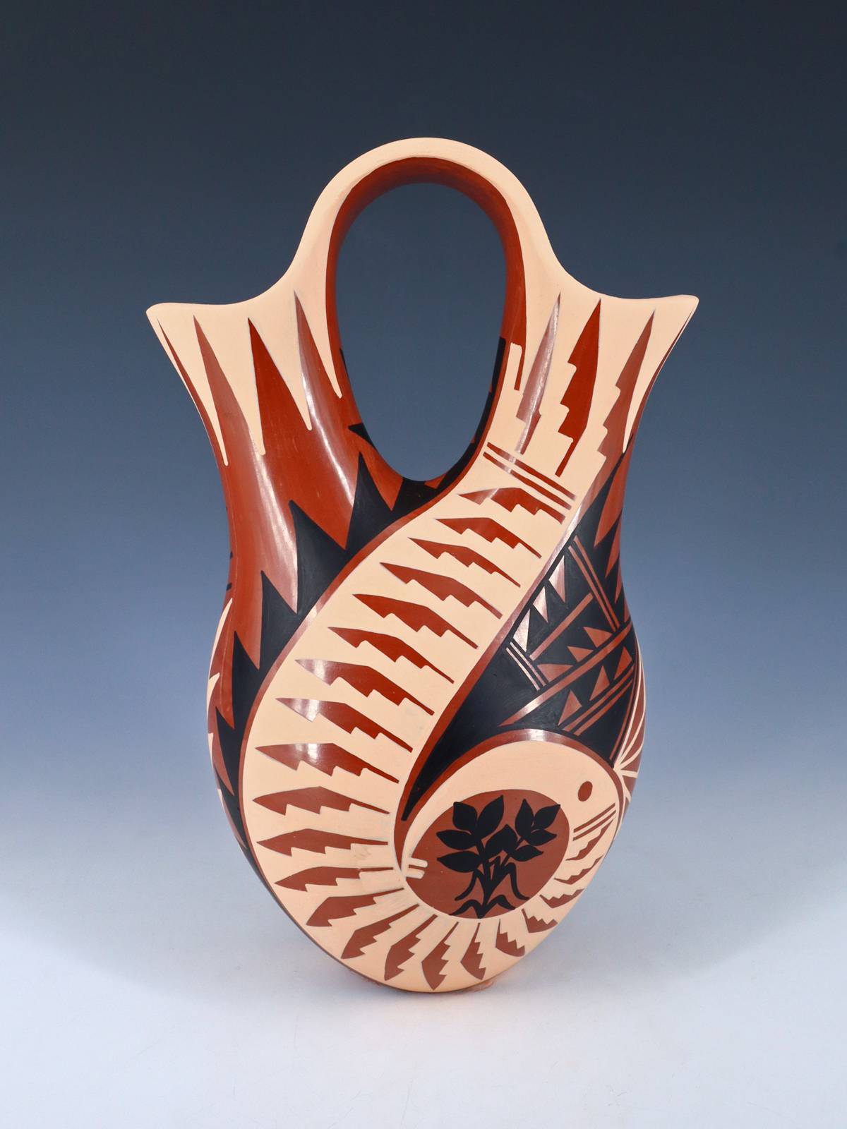 Jemez Pueblo Hand Coiled Pottery Wedding Vase