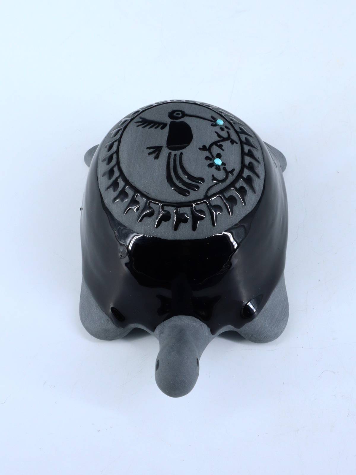 San Juan Pueblo Black Pottery Turtle