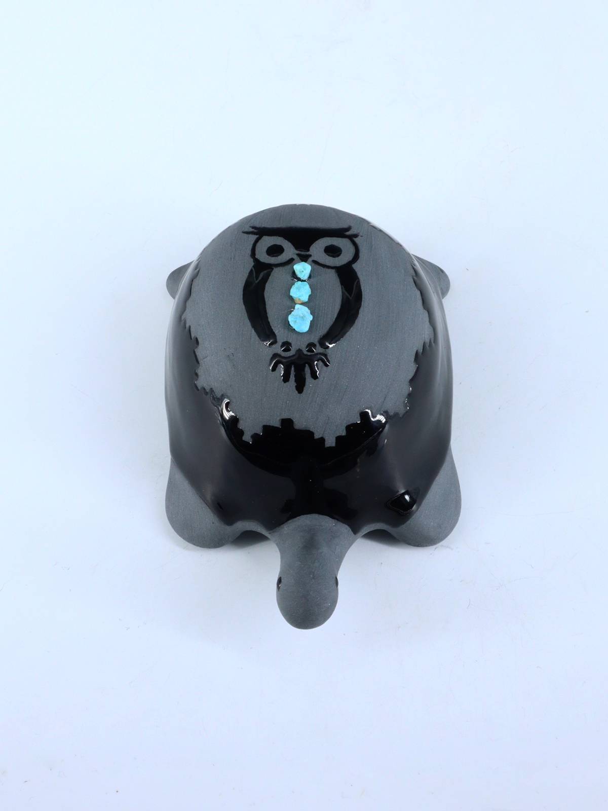 Tortuga de Cerámica Negra de San Juan Pueblo