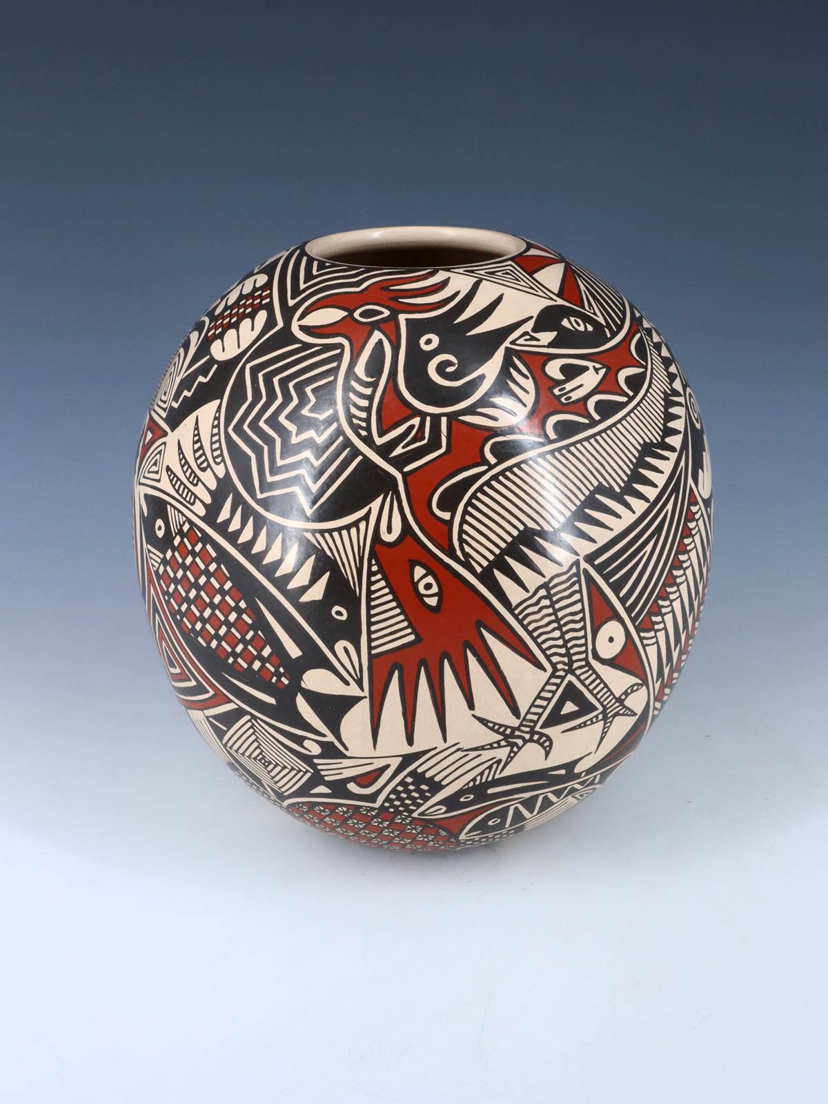 Hand Coiled Mata Ortiz Paquime Pottery Vase
