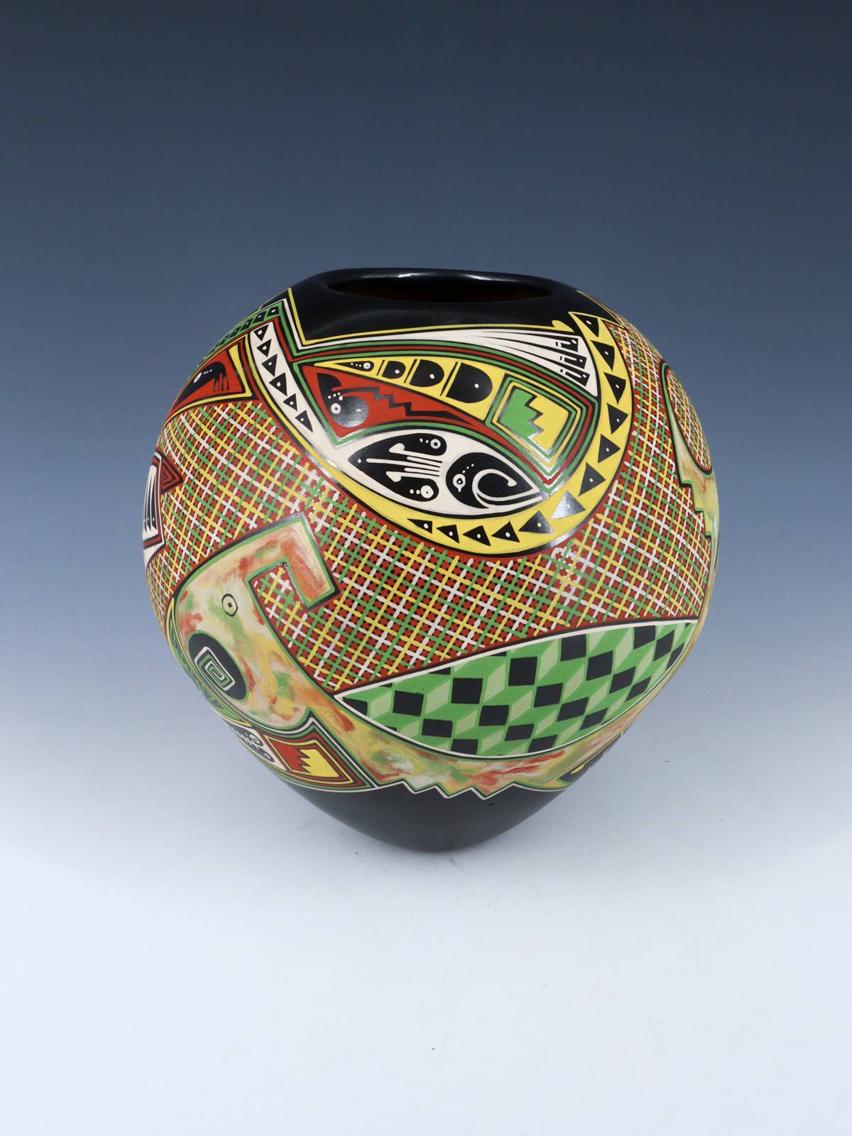 Mata Ortiz Hand Coiled and Painted Paquime Pottery