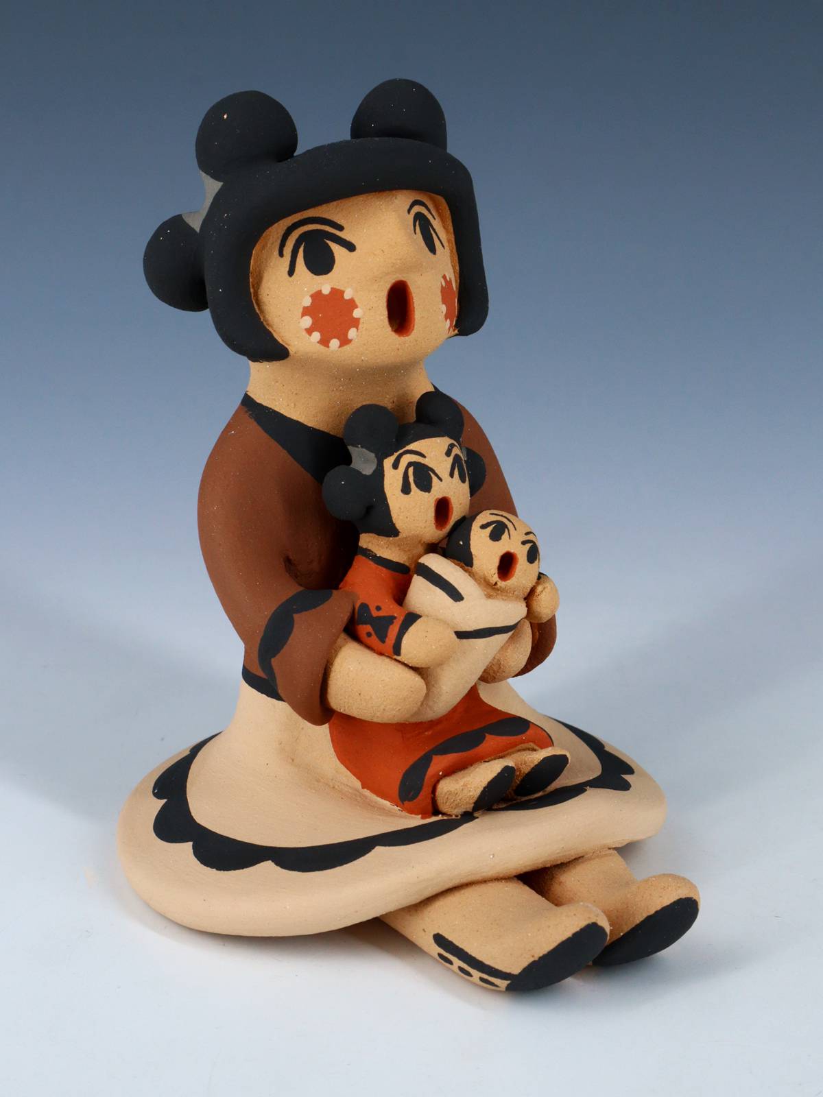 Jemez Pueblo Pottery Two Baby Storyteller Doll