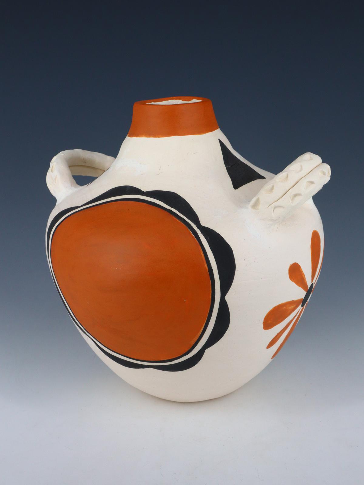 Acoma Hand Painted Pueblo Pottery Canteen - PuebloDirect.com