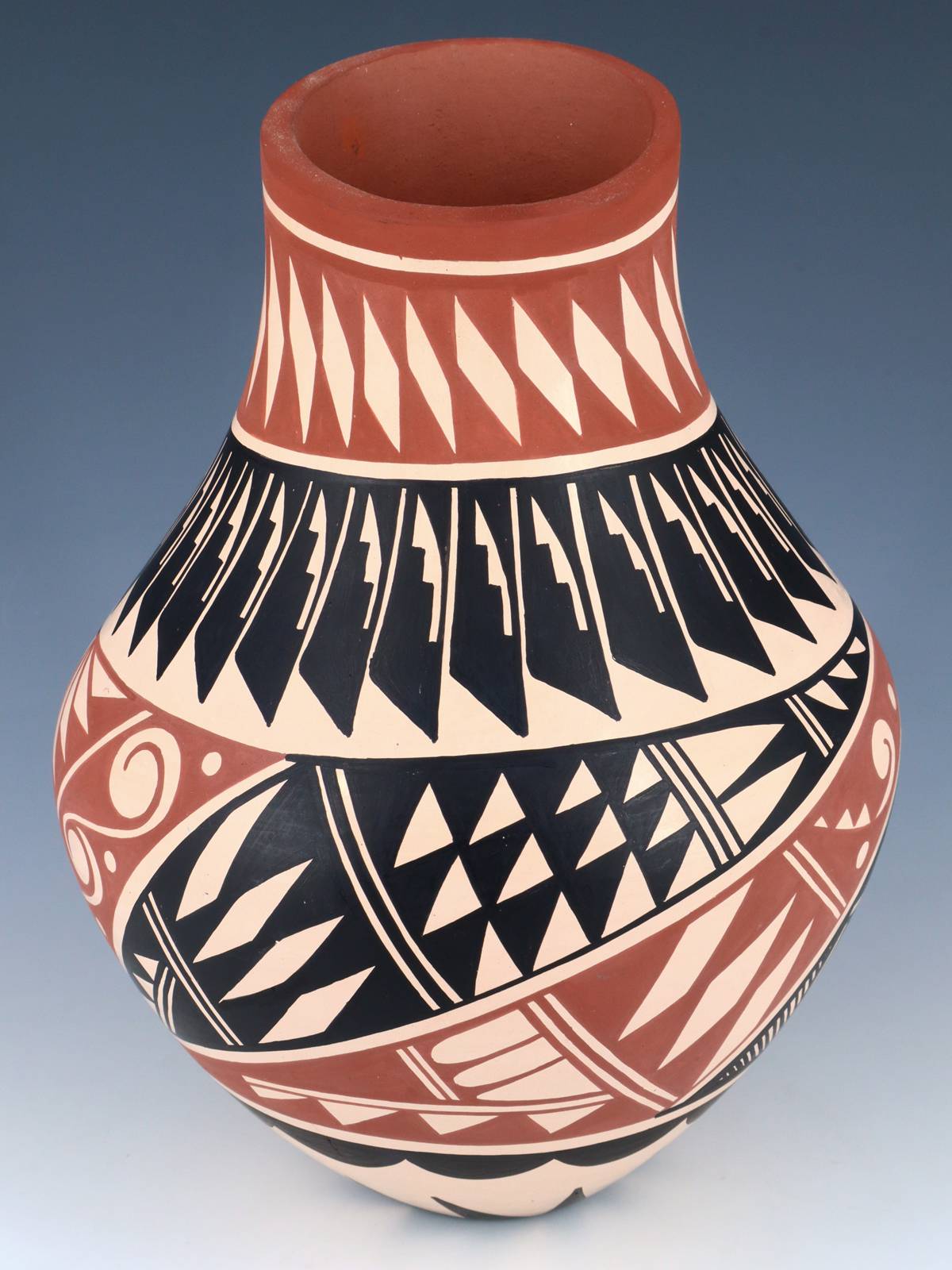 Jemez Pueblo Hand Coiled Pottery Vase