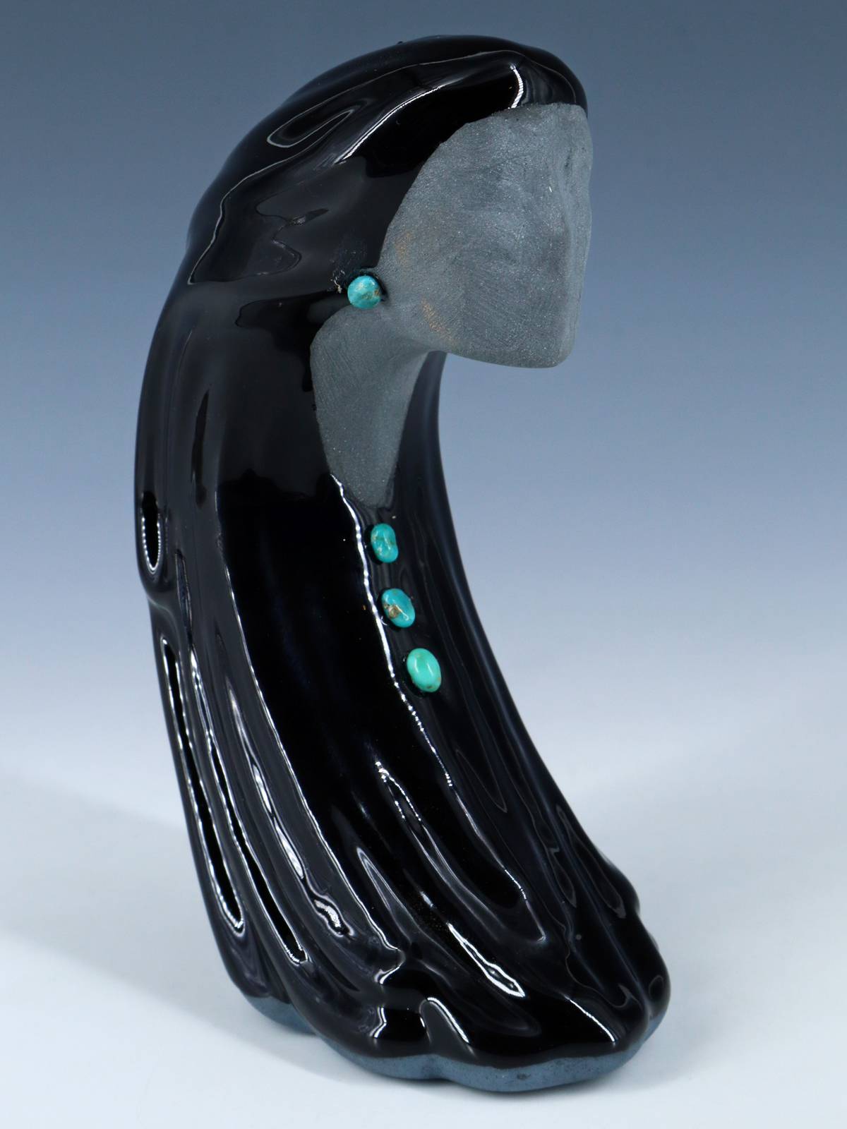 San Juan Pueblo Black Pottery Woman