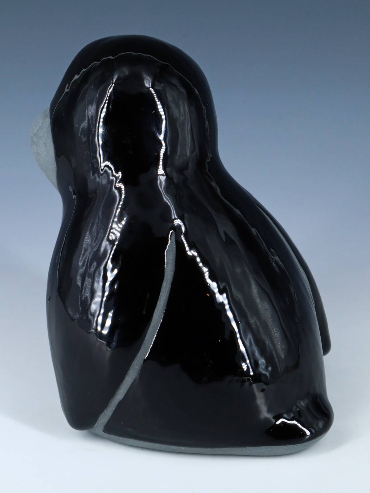 Pingouin de poterie noire de San Juan Pueblo