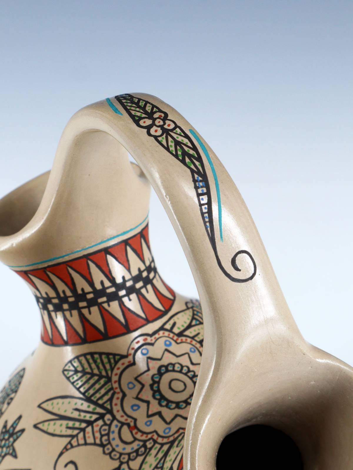 Mata Ortiz Hand Coiled and Painted Wedding Vase