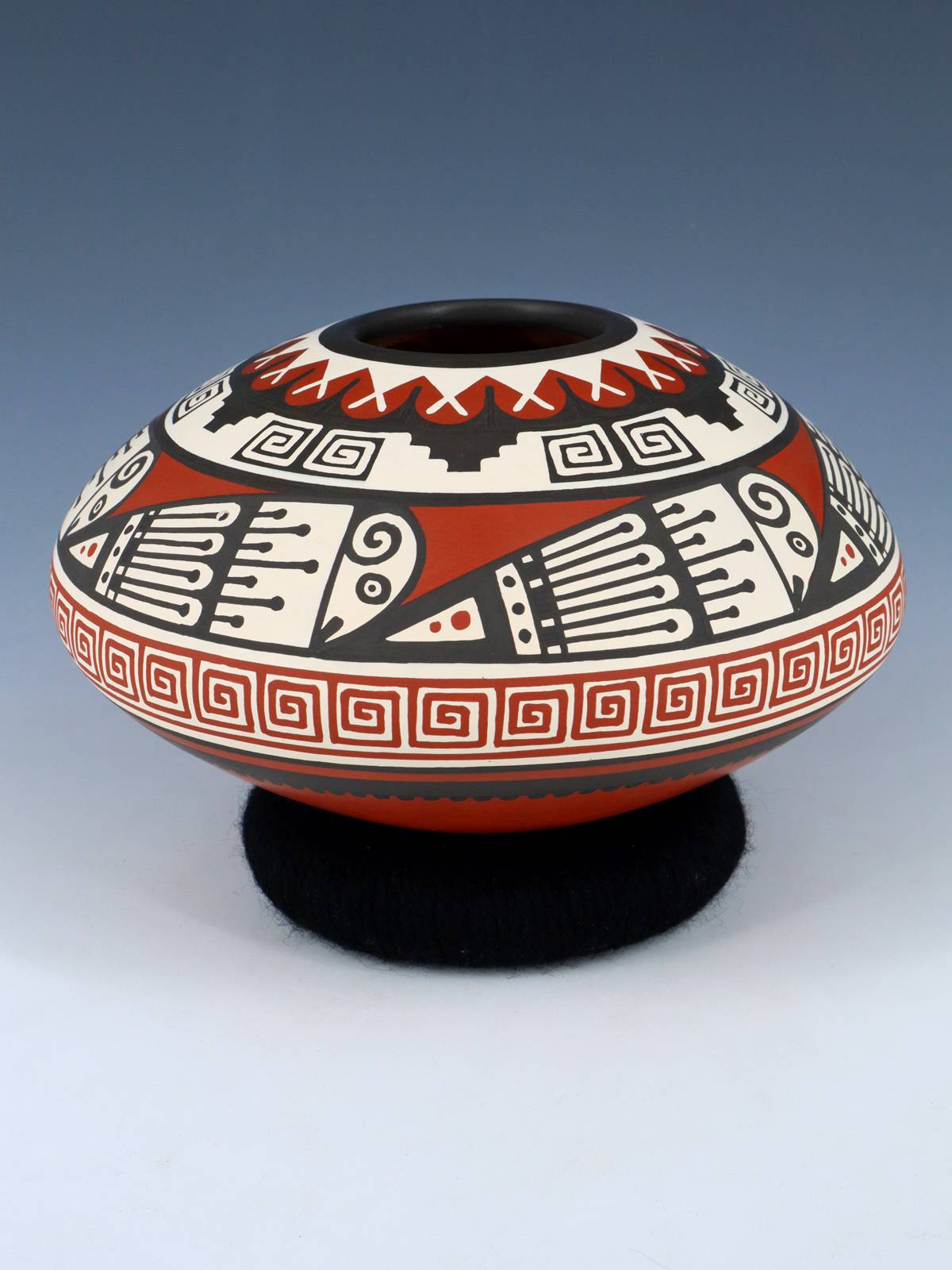 Mata Ortiz Hand Coiled Pottery Seed Pot