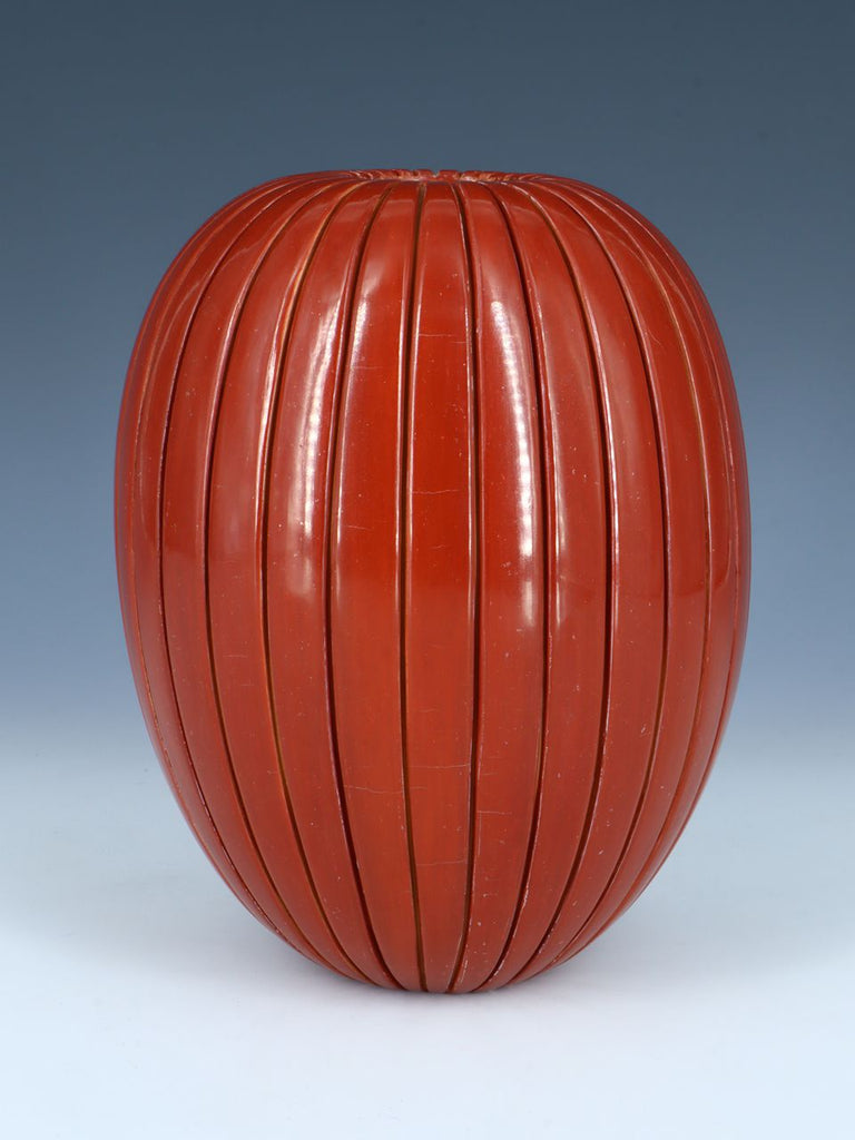 Santa Clara Pueblo Red Clay Cavred Pottery Vase - PuebloDirect.com