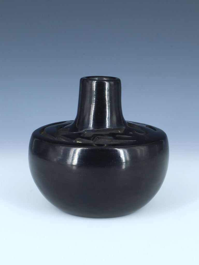Estate Santa Clara Pueblo Avanyu Carved Pottery Vase - PuebloDirect.com