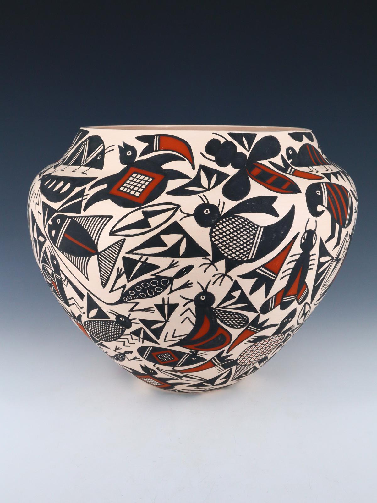 Large Acoma Hand Coiled Pottery Bowl - PuebloDirect.com