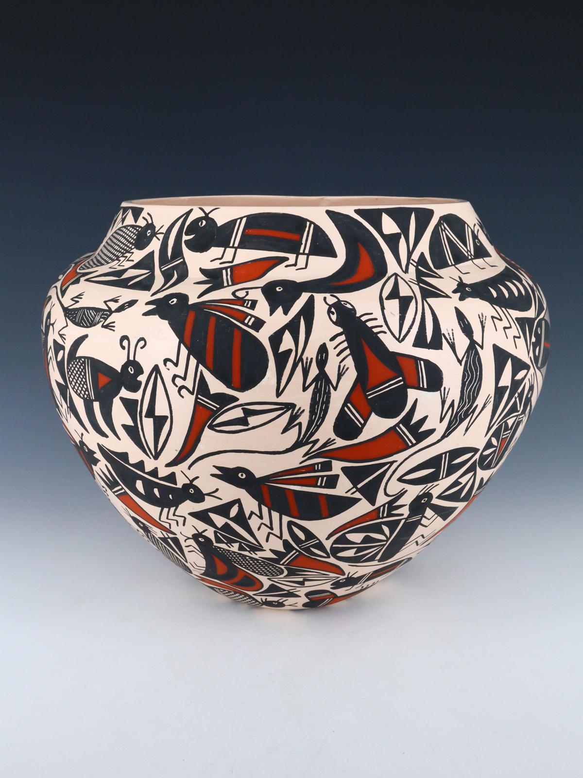 Large Acoma Hand Coiled Pottery Bowl - PuebloDirect.com