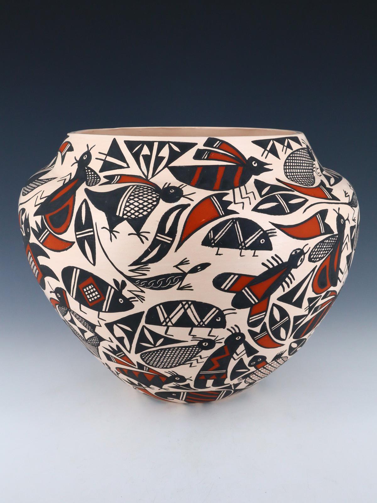 Large Acoma Hand Coiled Pottery Bowl - PuebloDirect.com