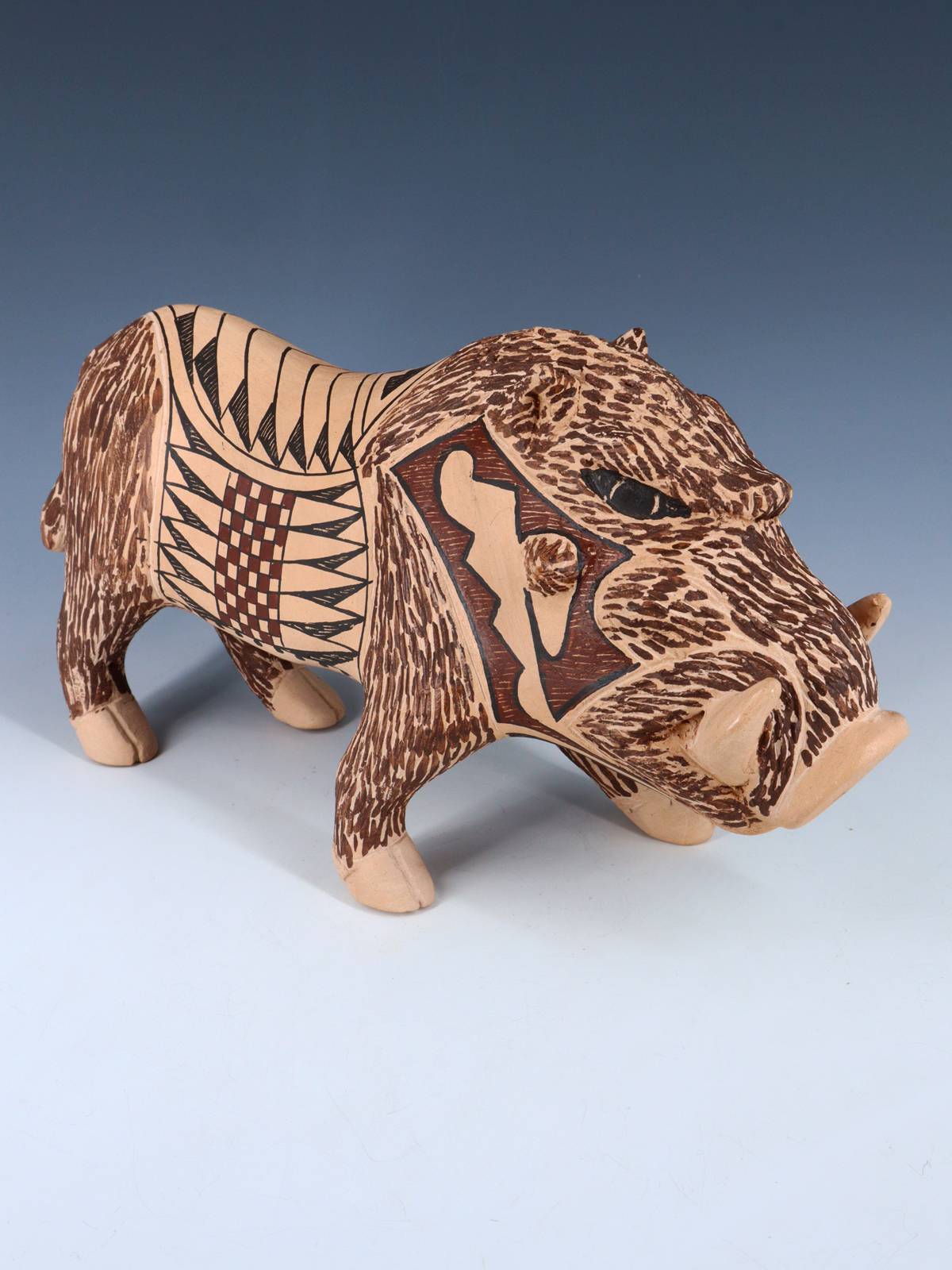 Mata Ortiz Hand Coiled Pottery Warthog Effigy