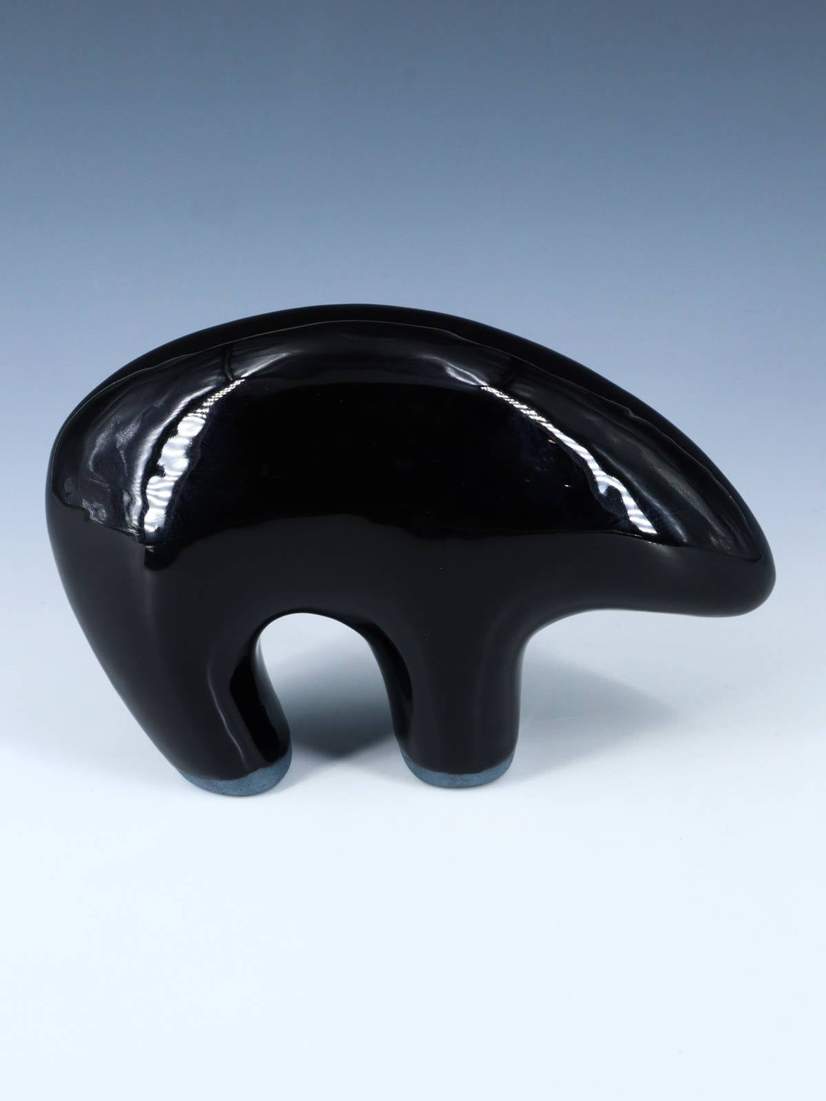 San Juan Pueblo Black Pottery Bear