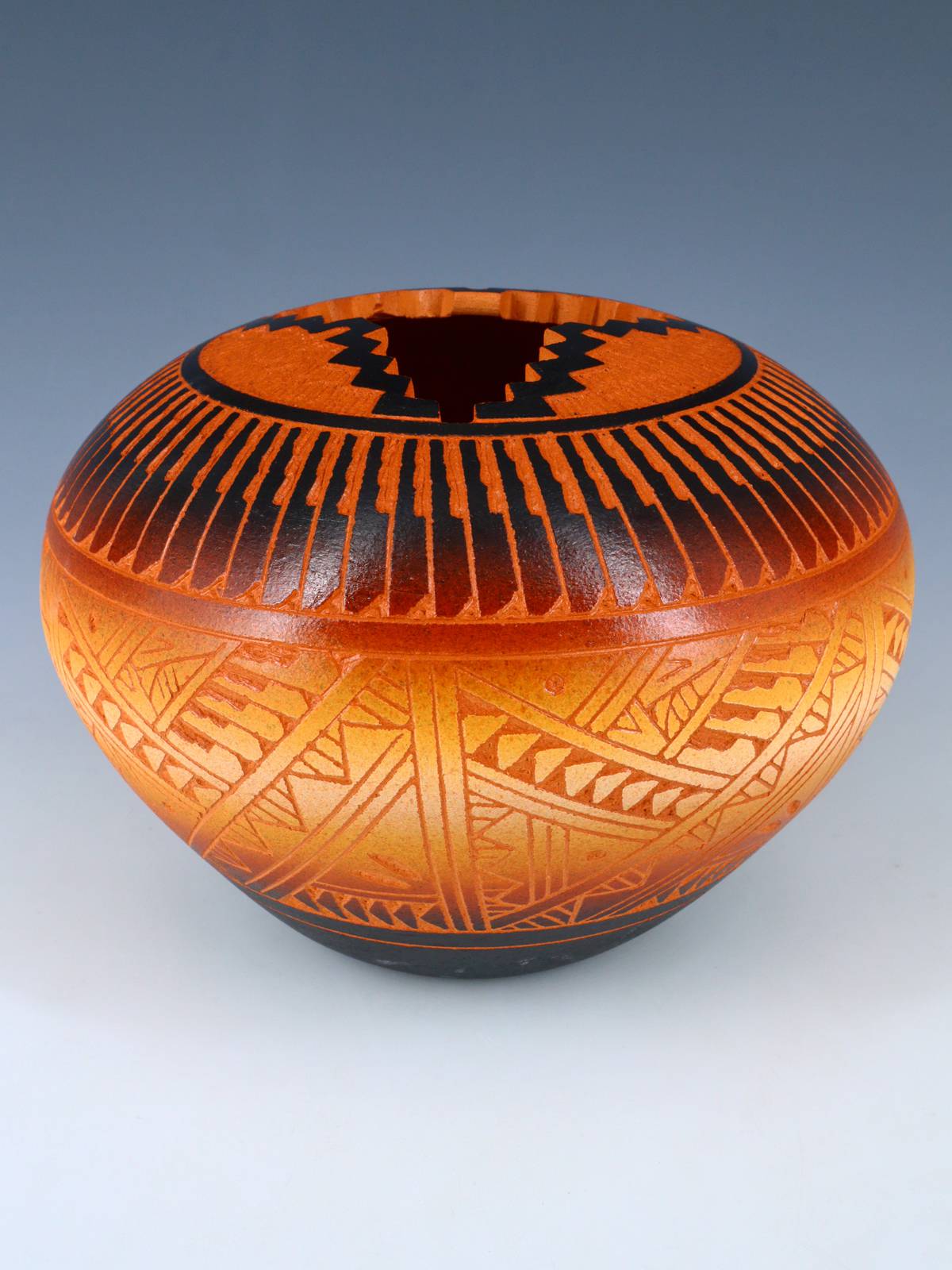 Jarrón de cerámica grabada Acoma Pueblo