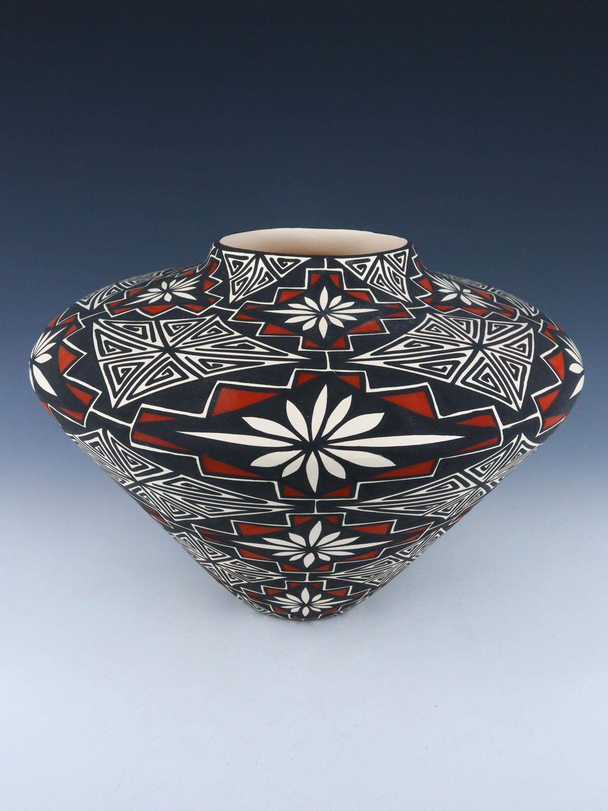 Large Acoma Pueblo Hand Painted Pottery Vase - PuebloDirect.com