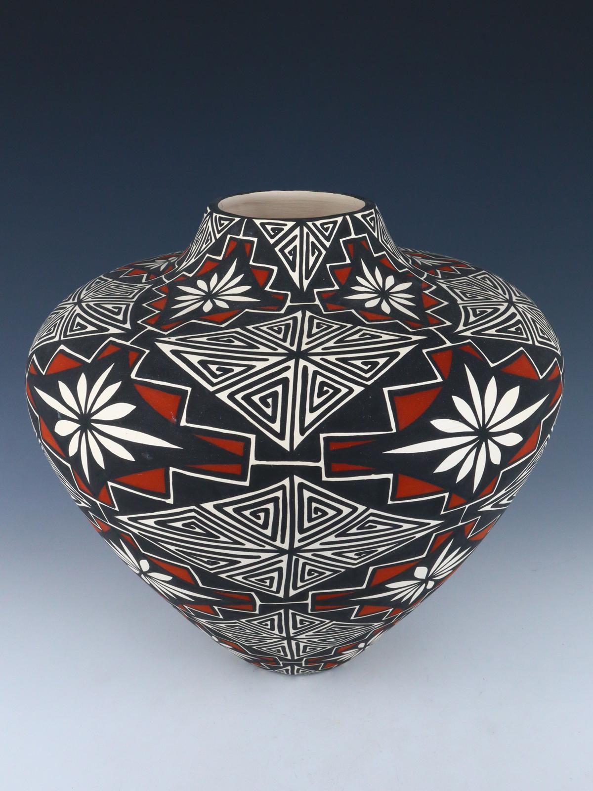 Large Acoma Pueblo Hand Painted Pottery Vase - PuebloDirect.com