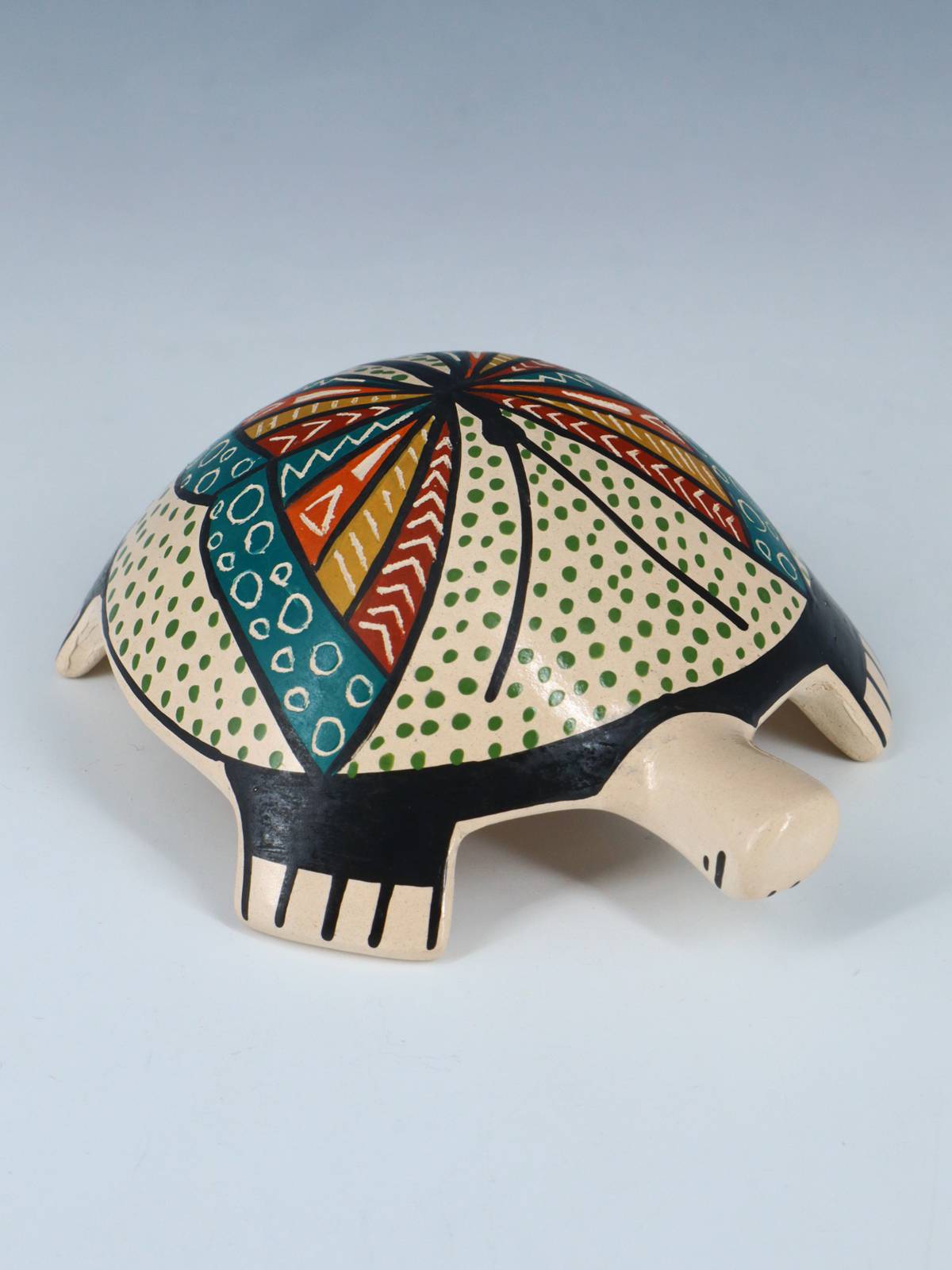 Small Mata Ortiz Hand Coiled Pottery Turtle Figurine - PuebloDirect.com
