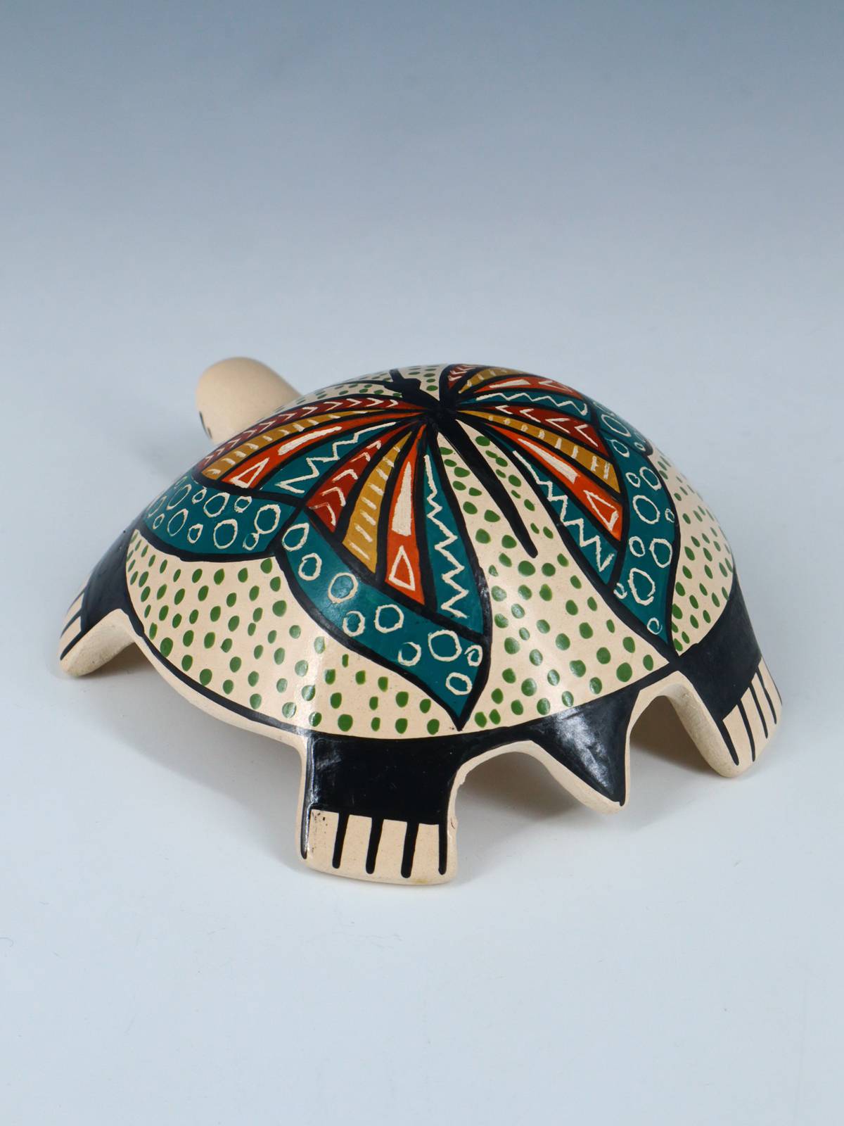 Small Mata Ortiz Hand Coiled Pottery Turtle Figurine - PuebloDirect.com