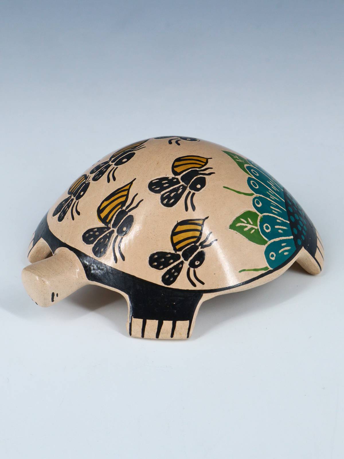 Small Mata Ortiz Hand Coiled Pottery Turtle Figurine - PuebloDirect.com
