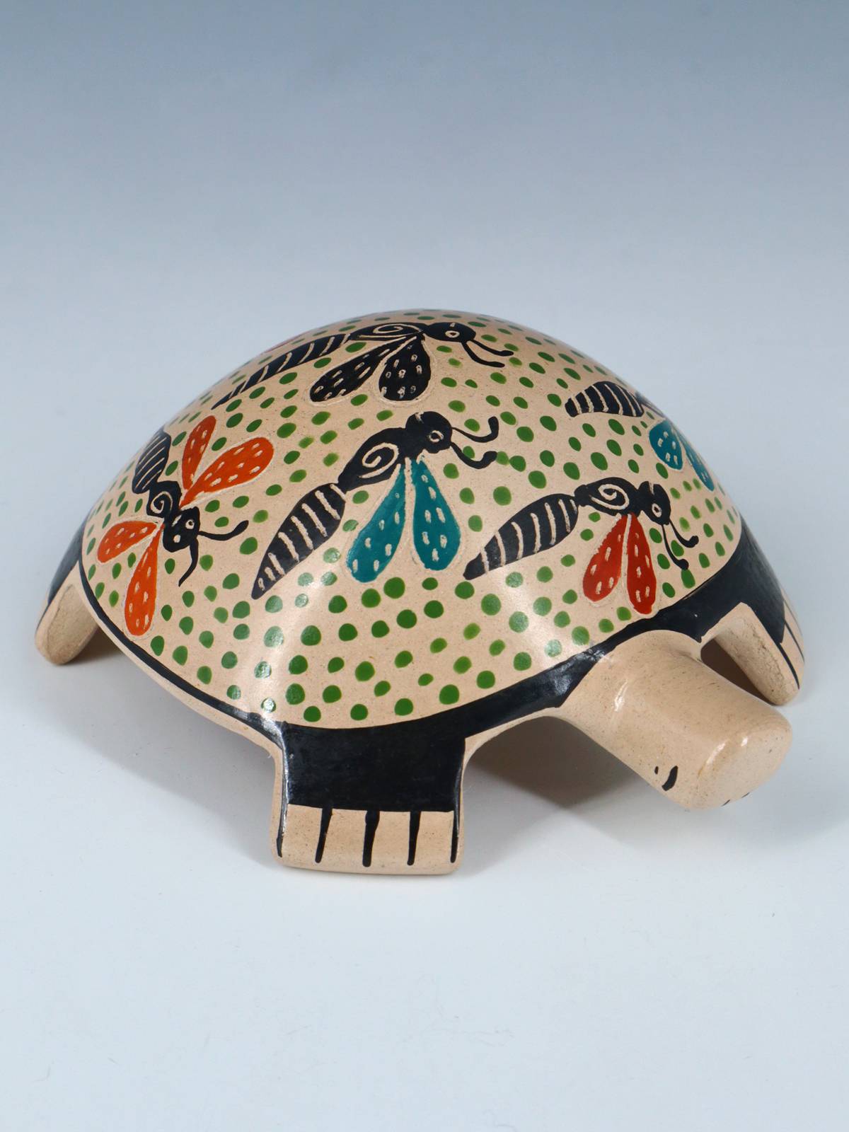 Small Mata Ortiz Hand Coiled Pottery Turtle Figurine - PuebloDirect.com