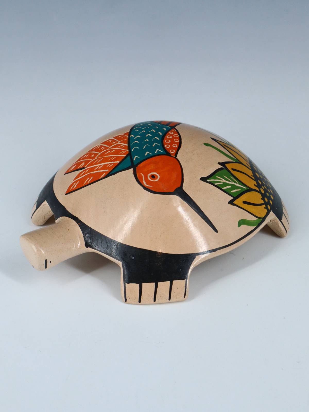 Small Mata Ortiz Hand Coiled Pottery Turtle Figurine - PuebloDirect.com