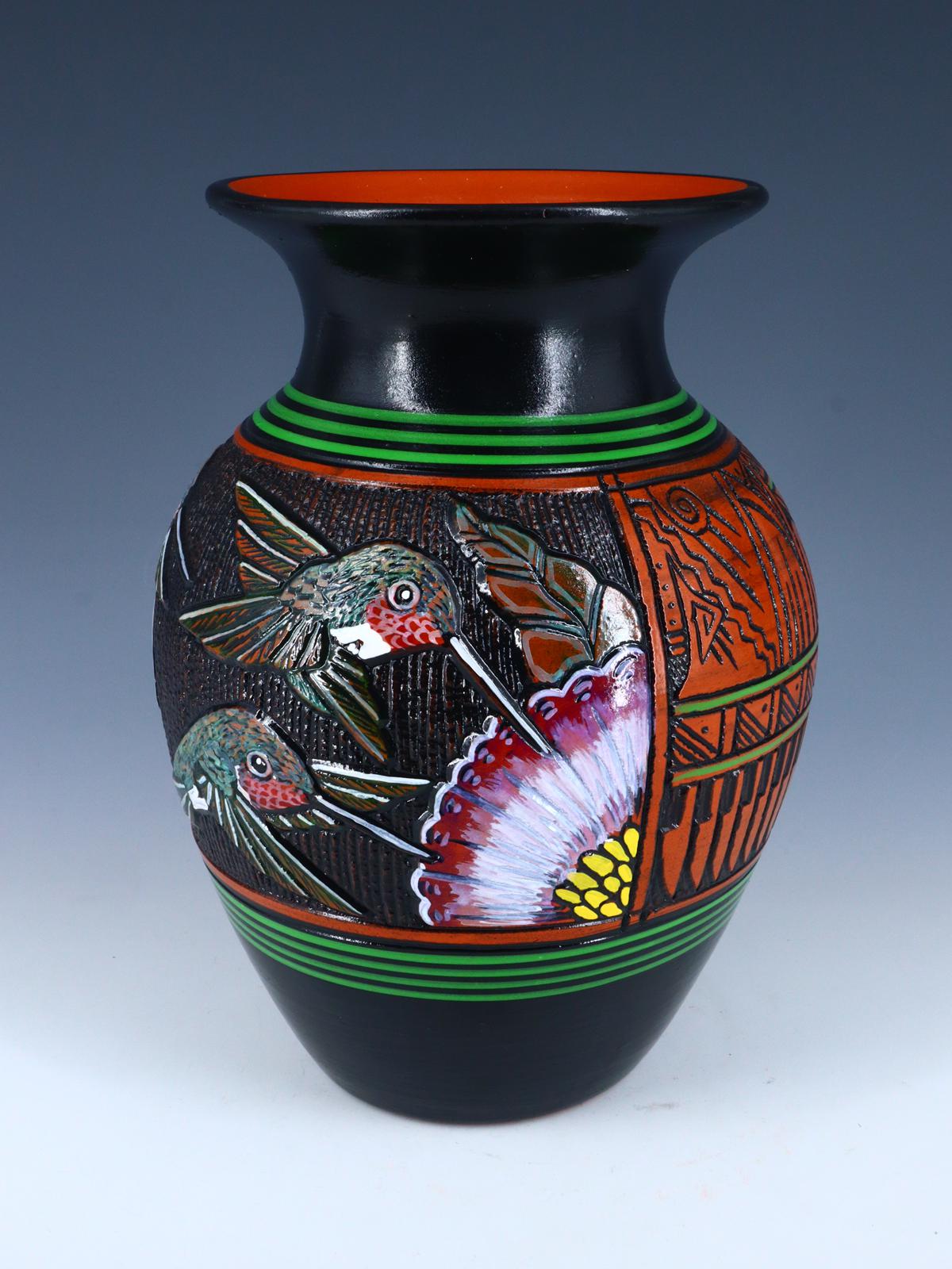 Navajo Hummingbird Hand Etched Pottery