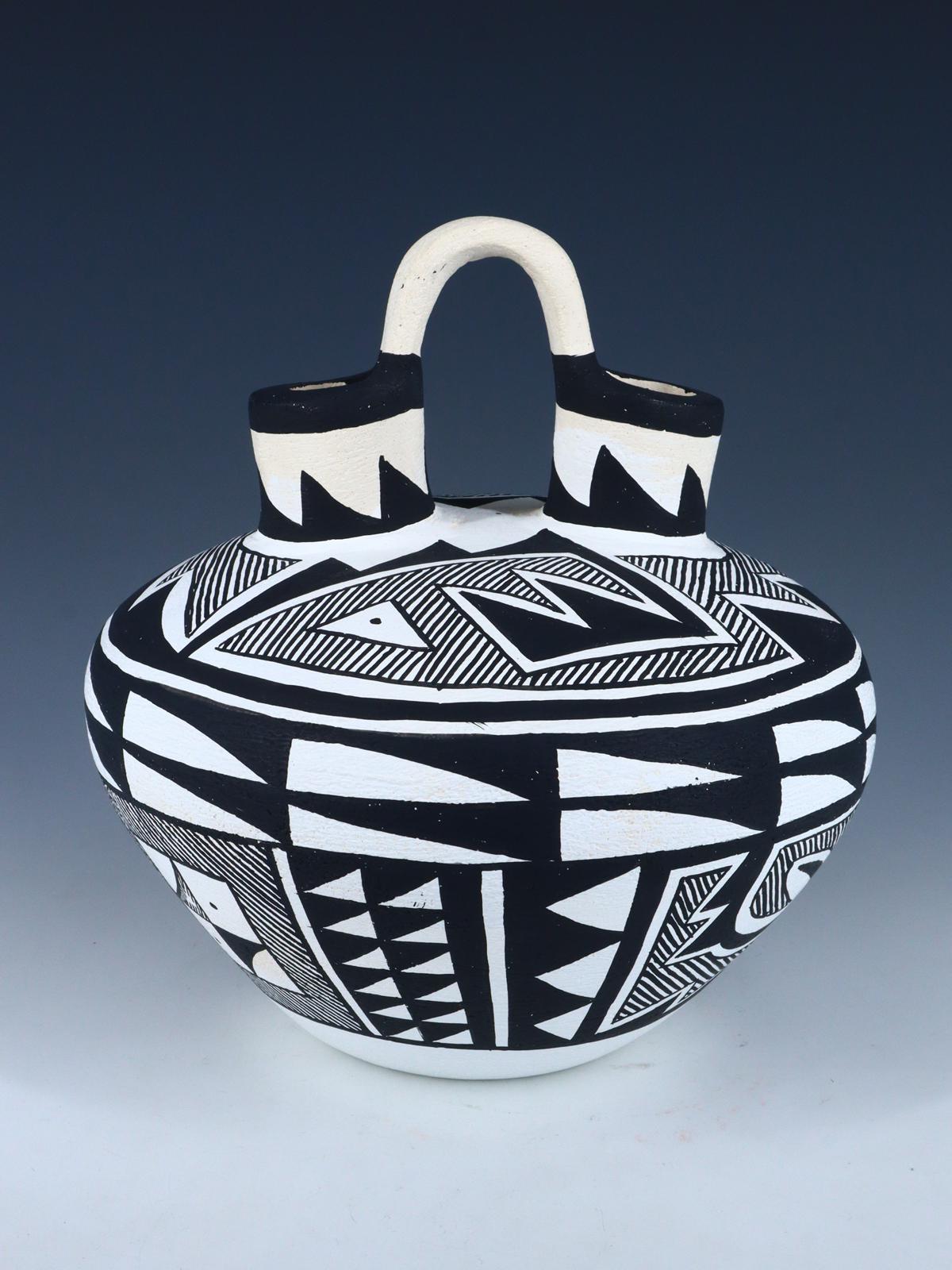 Acoma Style Hand Coiled Pottery Wedding Vase