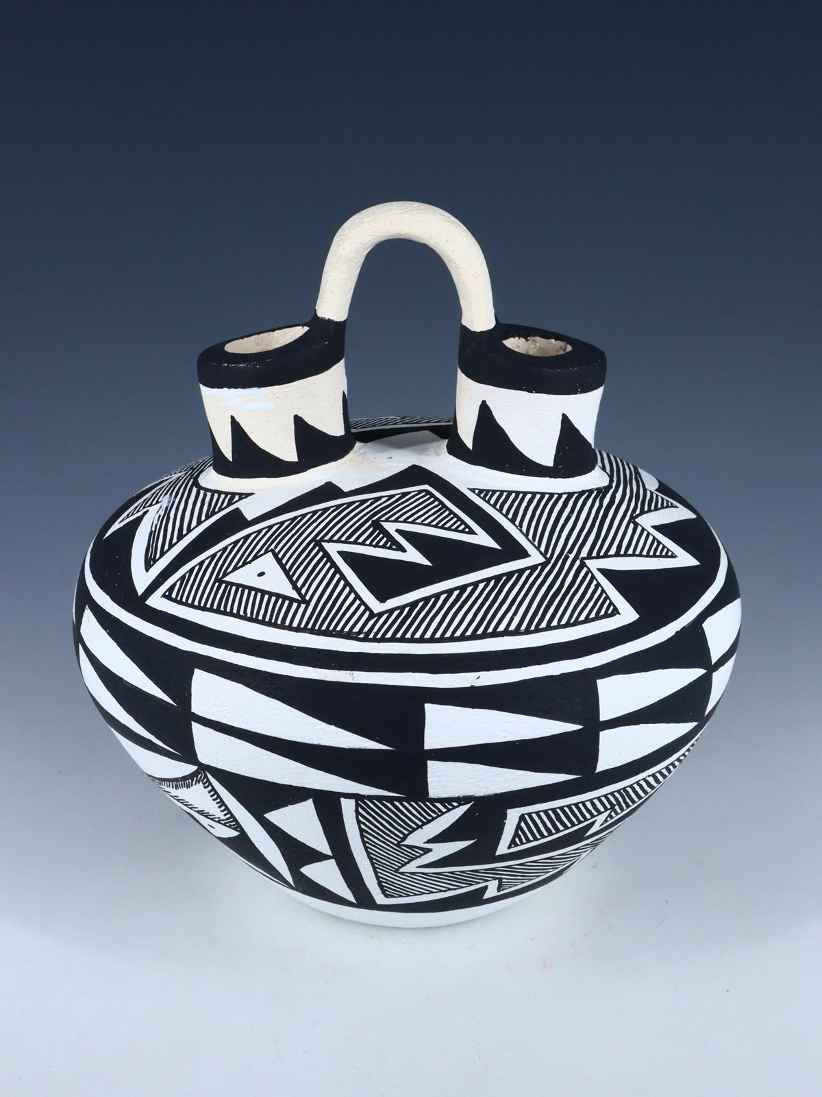 Acoma Style Hand Coiled Pottery Wedding Vase