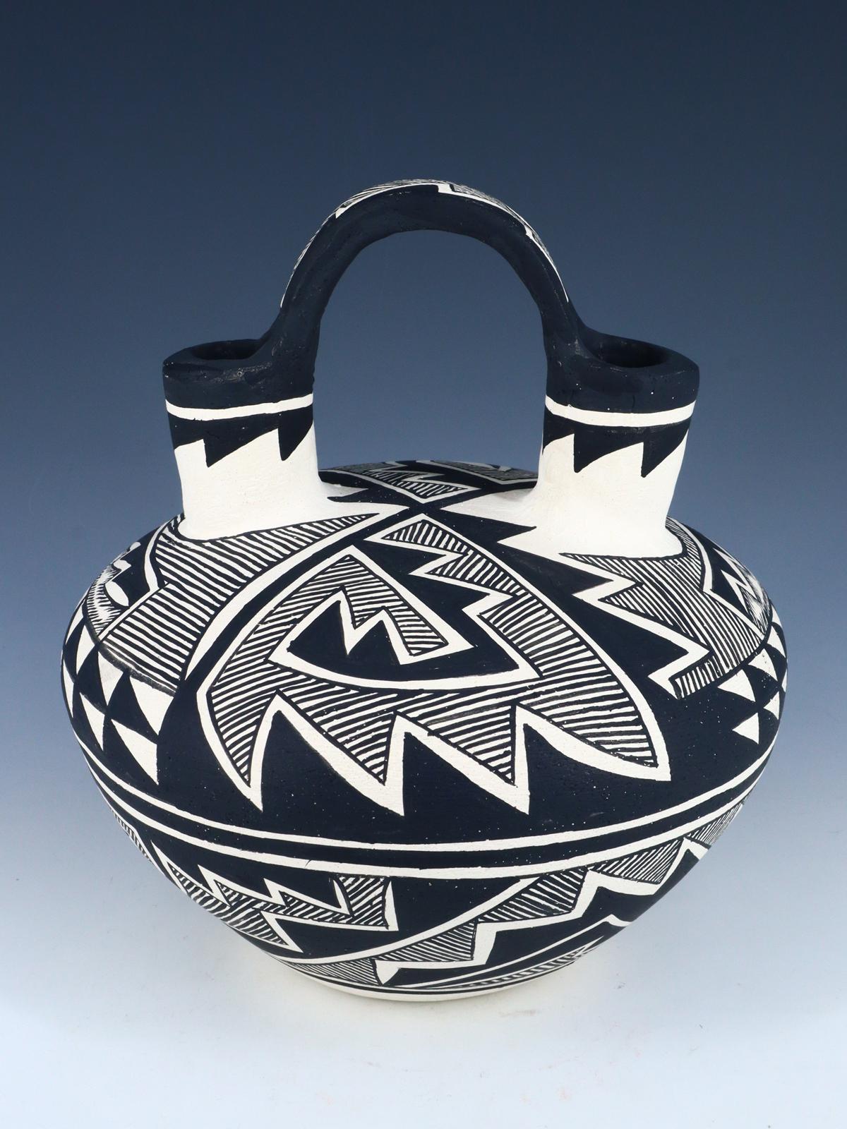Acoma Style Hand Coiled Pottery Wedding Vase
