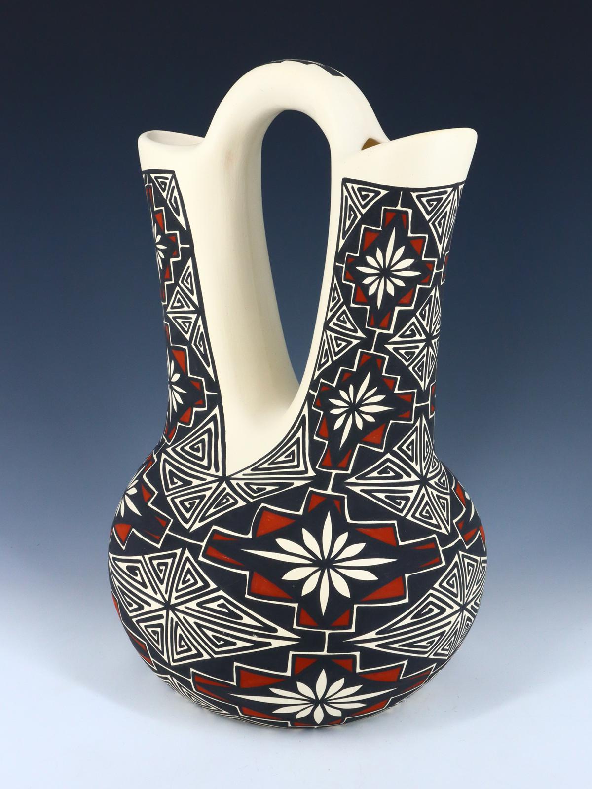 Acoma Pueblo Hand Painted Pottery Wedding Vase - PuebloDirect.com