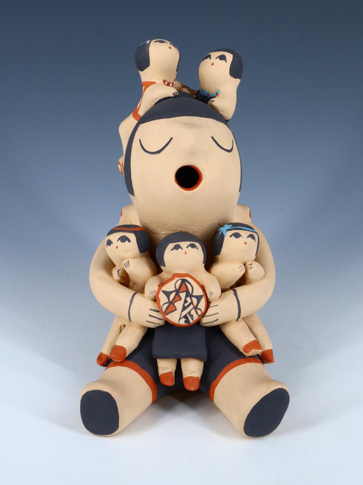5 Figura de narrador de cerámica Baby Jemez Pueblo