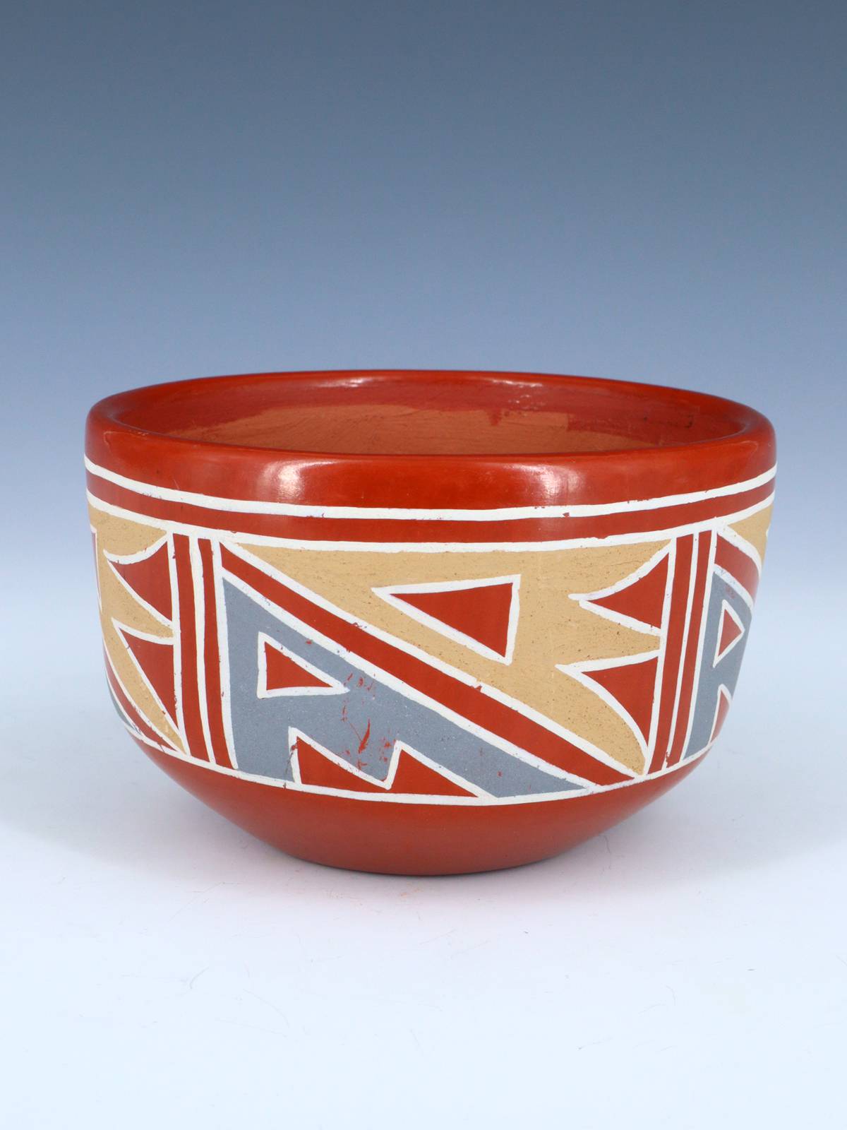 Vintage Santa Clara Pueblo Redware Pottery Bowl - PuebloDirect.com