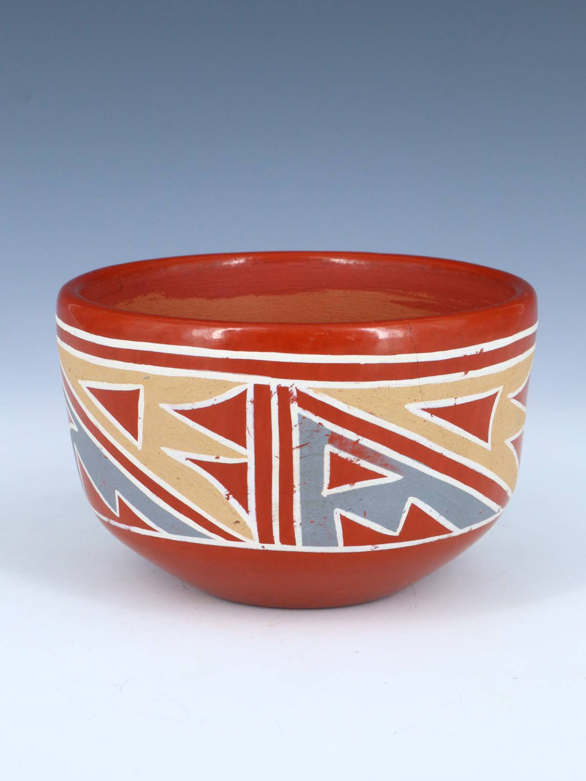 Vintage Santa Clara Pueblo Redware Pottery Bowl - PuebloDirect.com