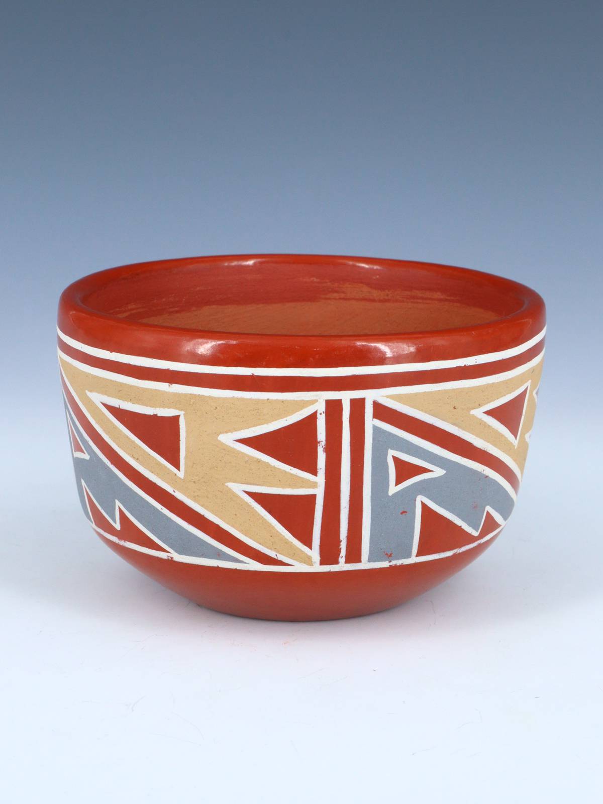Vintage Santa Clara Pueblo Redware Pottery Bowl - PuebloDirect.com