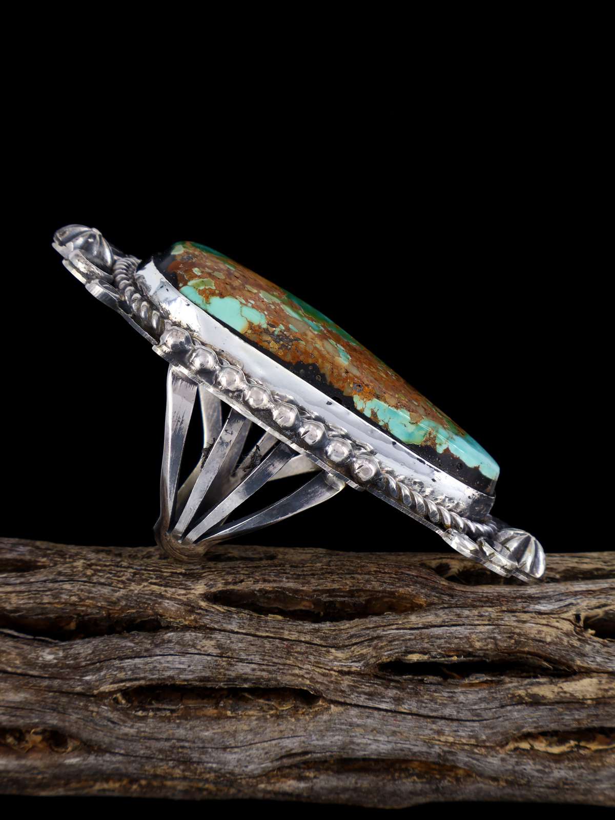 Navajo Pilot Mountain Turquoise Ring, Size 8