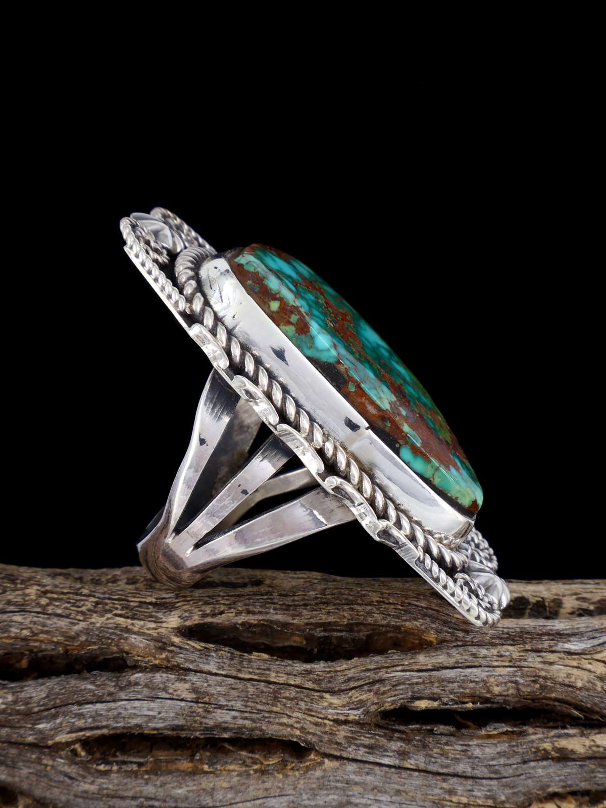 Navajo Pilot Mountain Turquoise Ring, Size 9