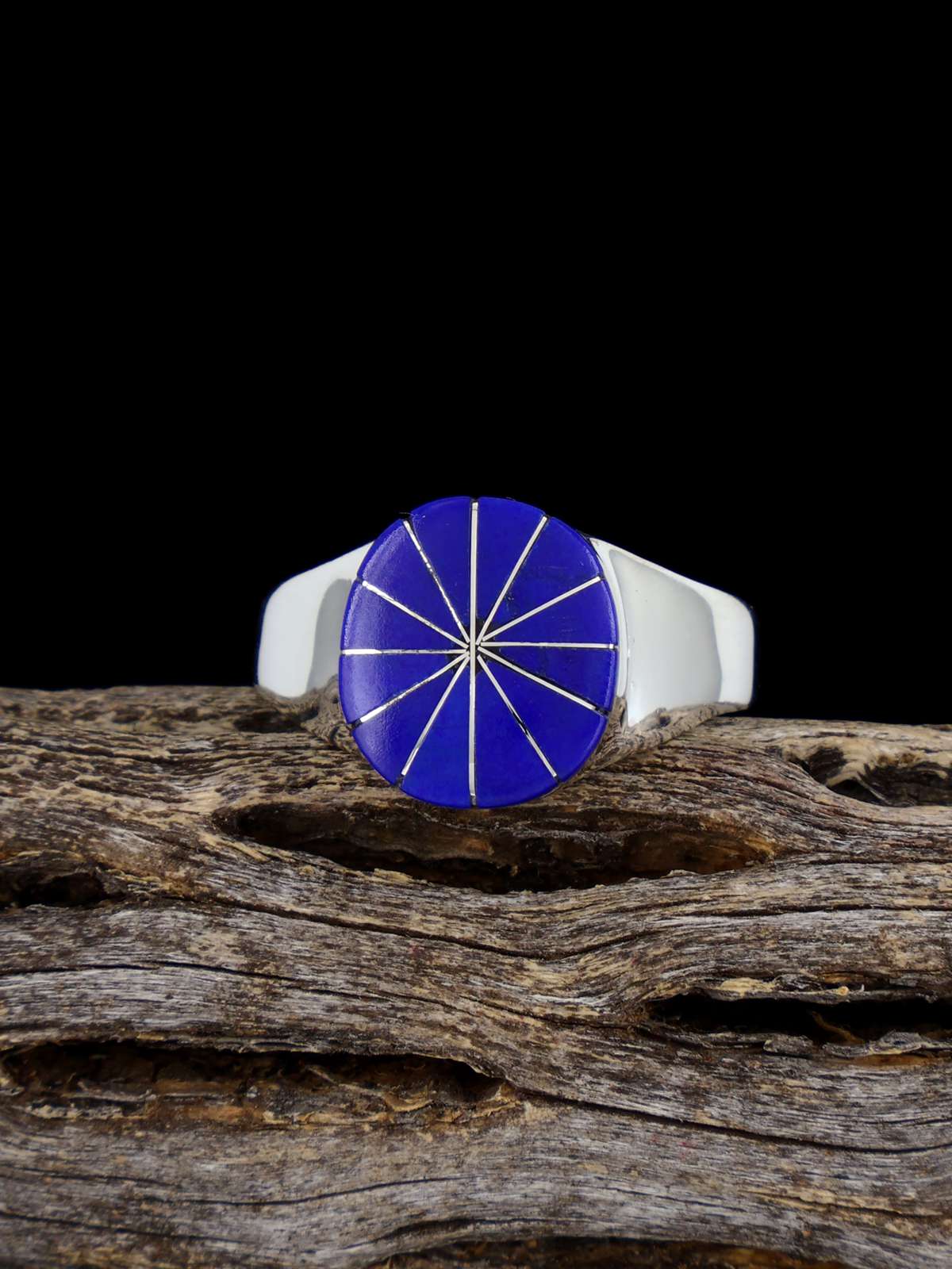 Native American Lapis Zuni Inlay Ring, Multiple Sizes