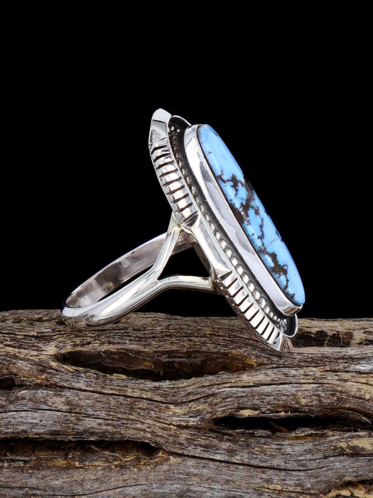 Bague turquoise de montagne de nuage naturel en argent sterling, taille 6