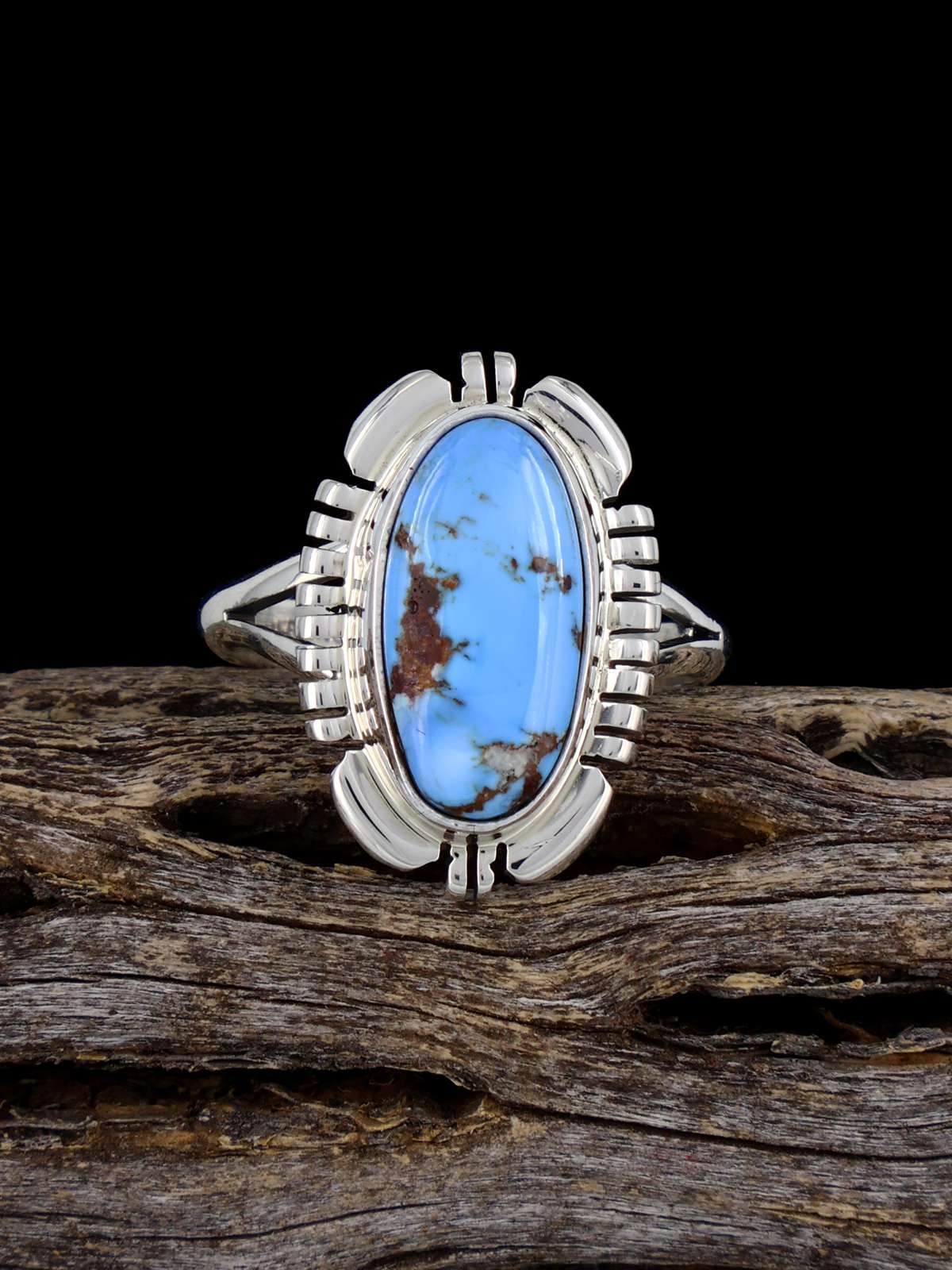 Bague turquoise de montagne de nuage naturel en argent sterling, taille 6