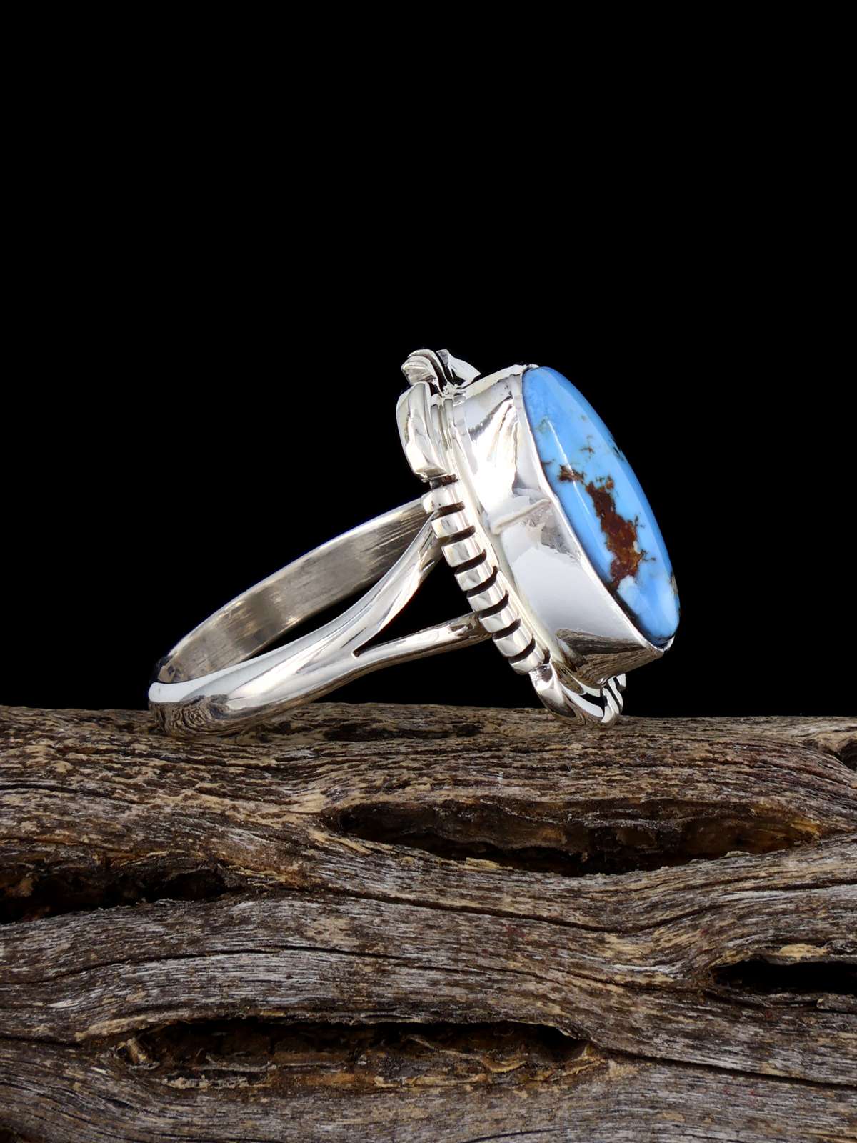 Bague turquoise de montagne de nuage naturel en argent sterling, taille 6