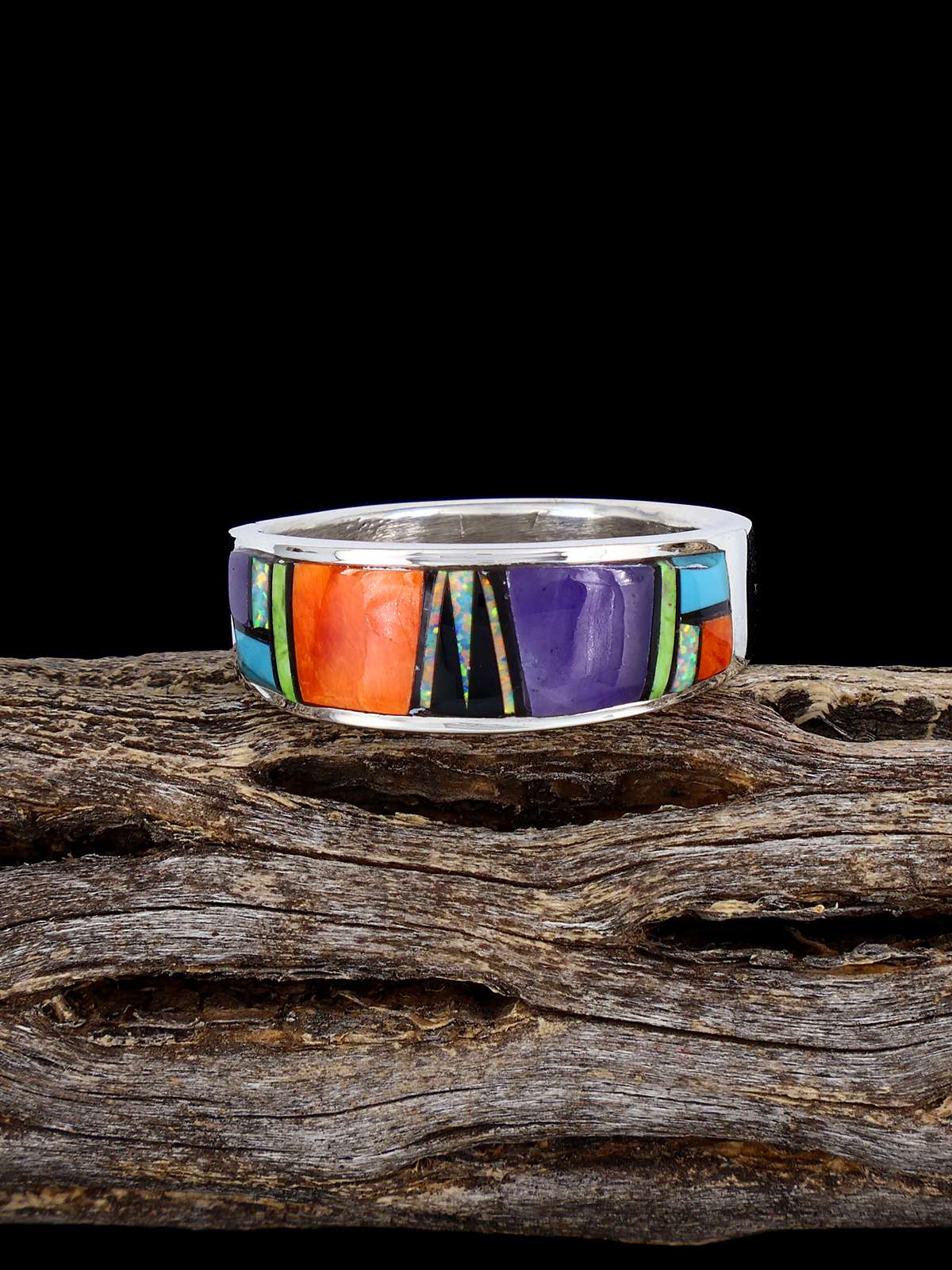 Bague incrustée de pavés turquoise, taille 12 1/2