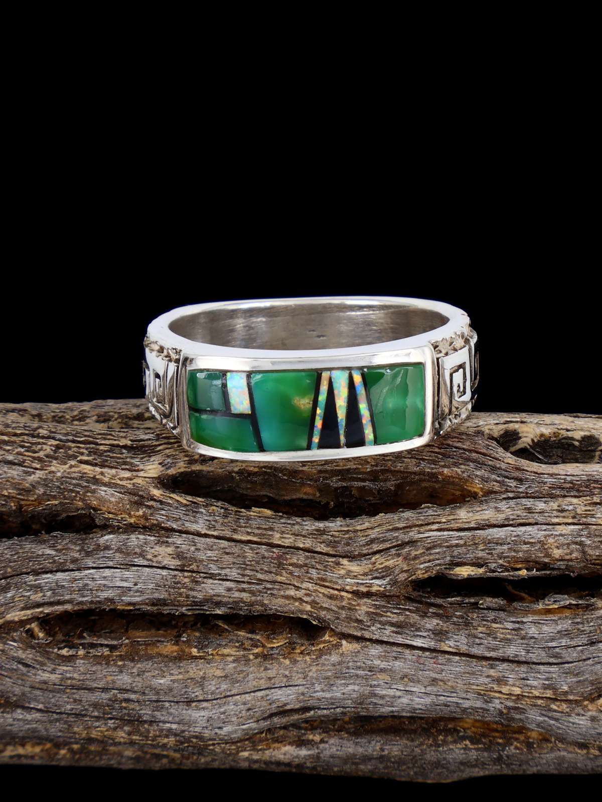 Bague incrustée de pavés turquoise, taille 12 1/2