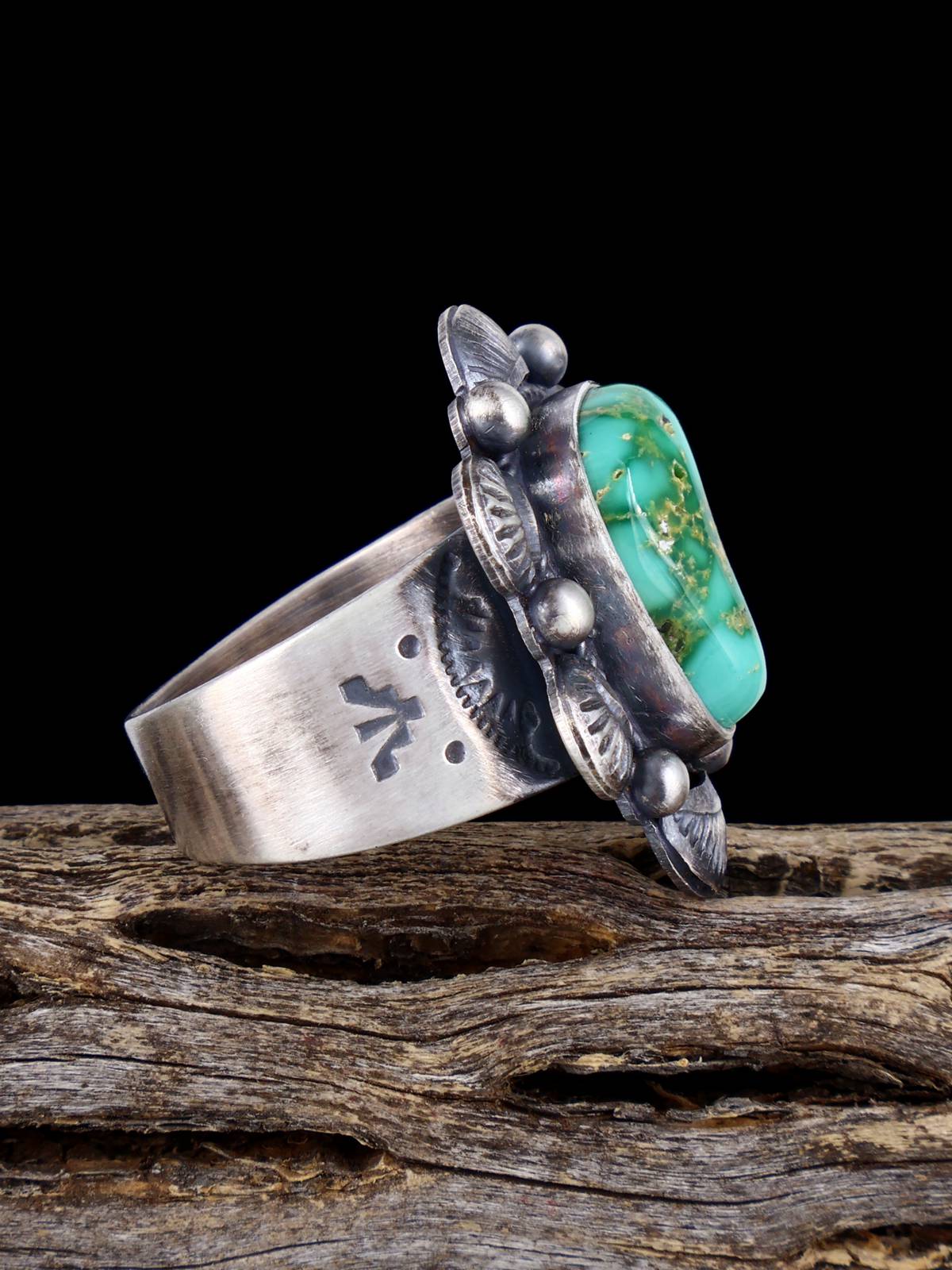 Sonoran Gold Turquoise Sterling Silver Ring, Size 10 1/2 - PuebloDirect.com
