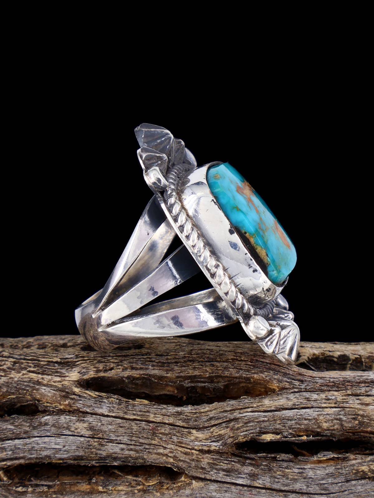 Navajo Pilot Mountain Turquoise Ring, Size 6 - PuebloDirect.com