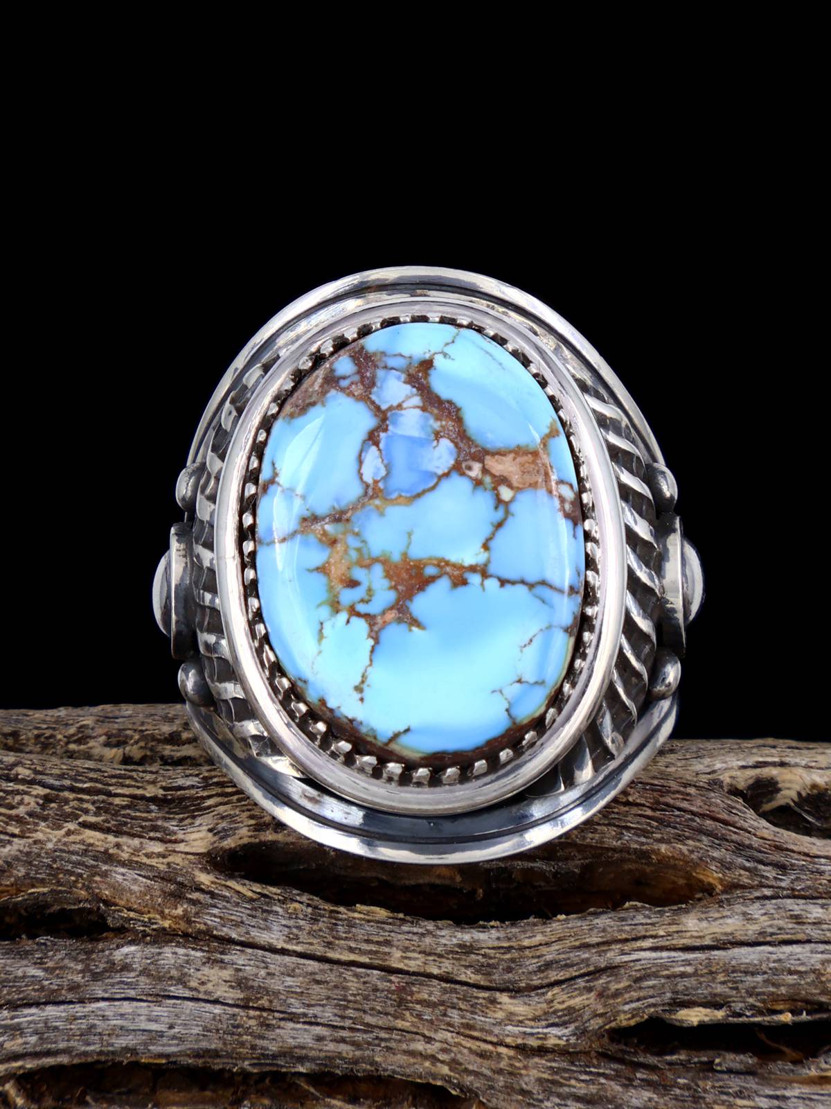 Golden Hill Turquoise Sterling Silver Ring Size 10 3/4 - PuebloDirect.com