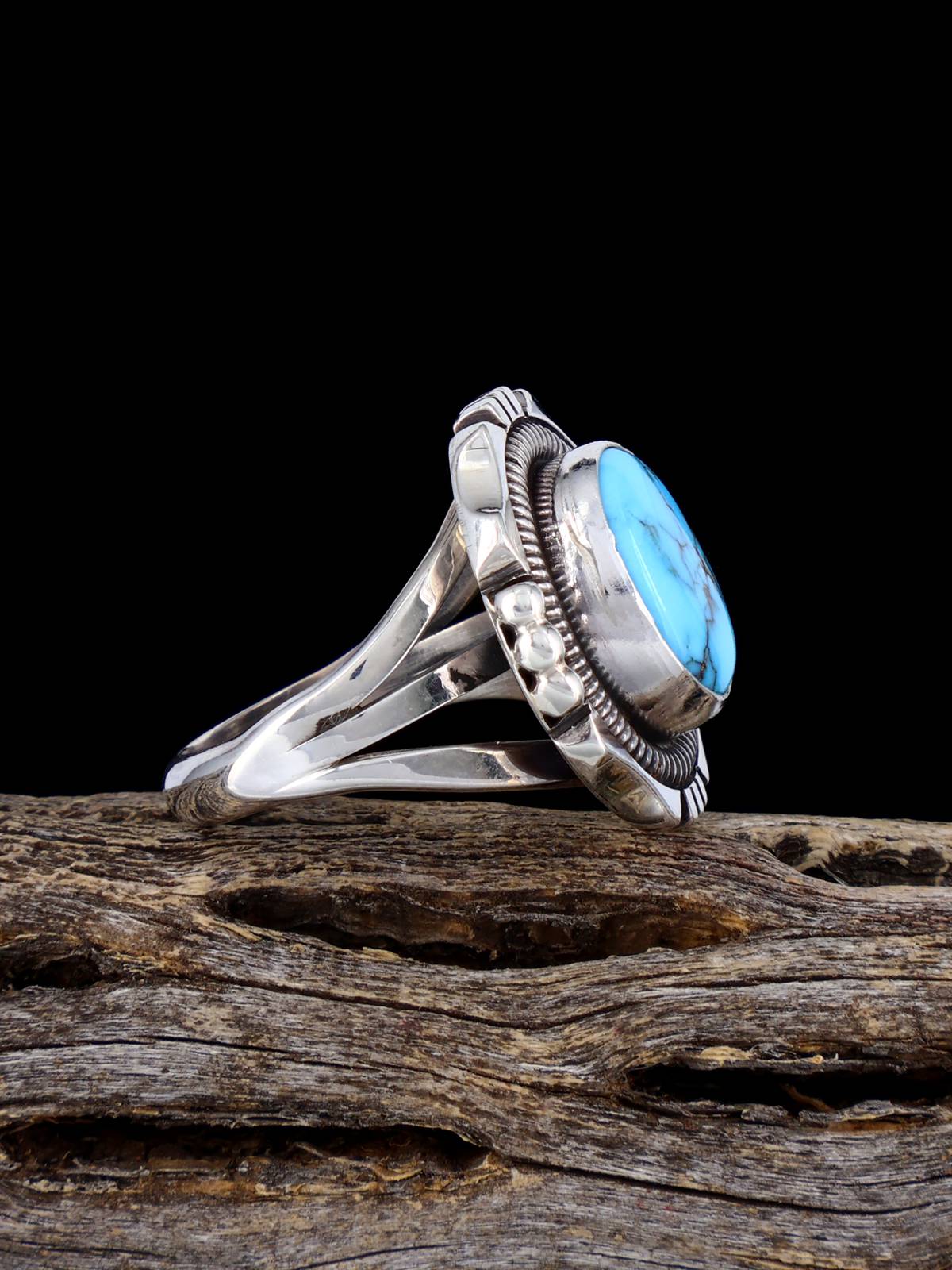 Native American Kingman Turquoise Ring, Size 6 1/4 - PuebloDirect.com